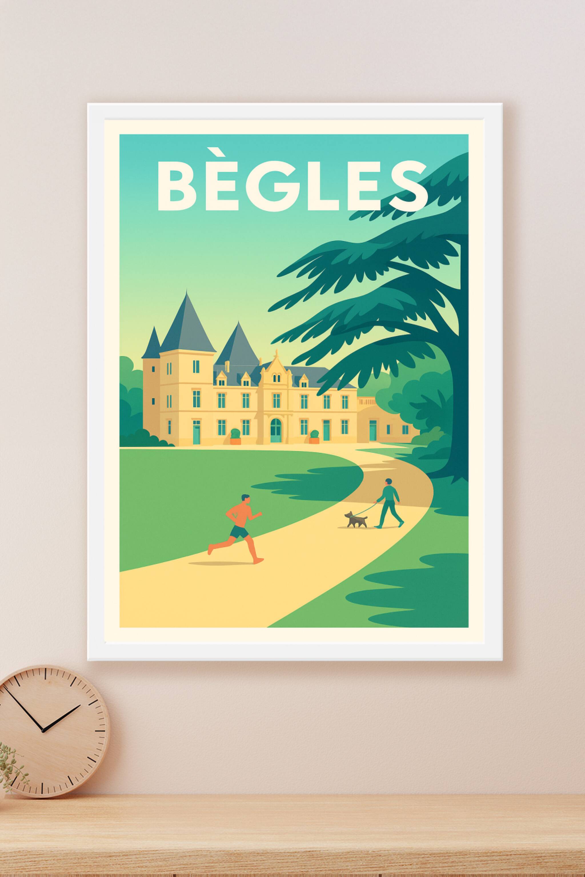 Affiche Bègles — Charme et sérénité au château · poster d'art de Bègles