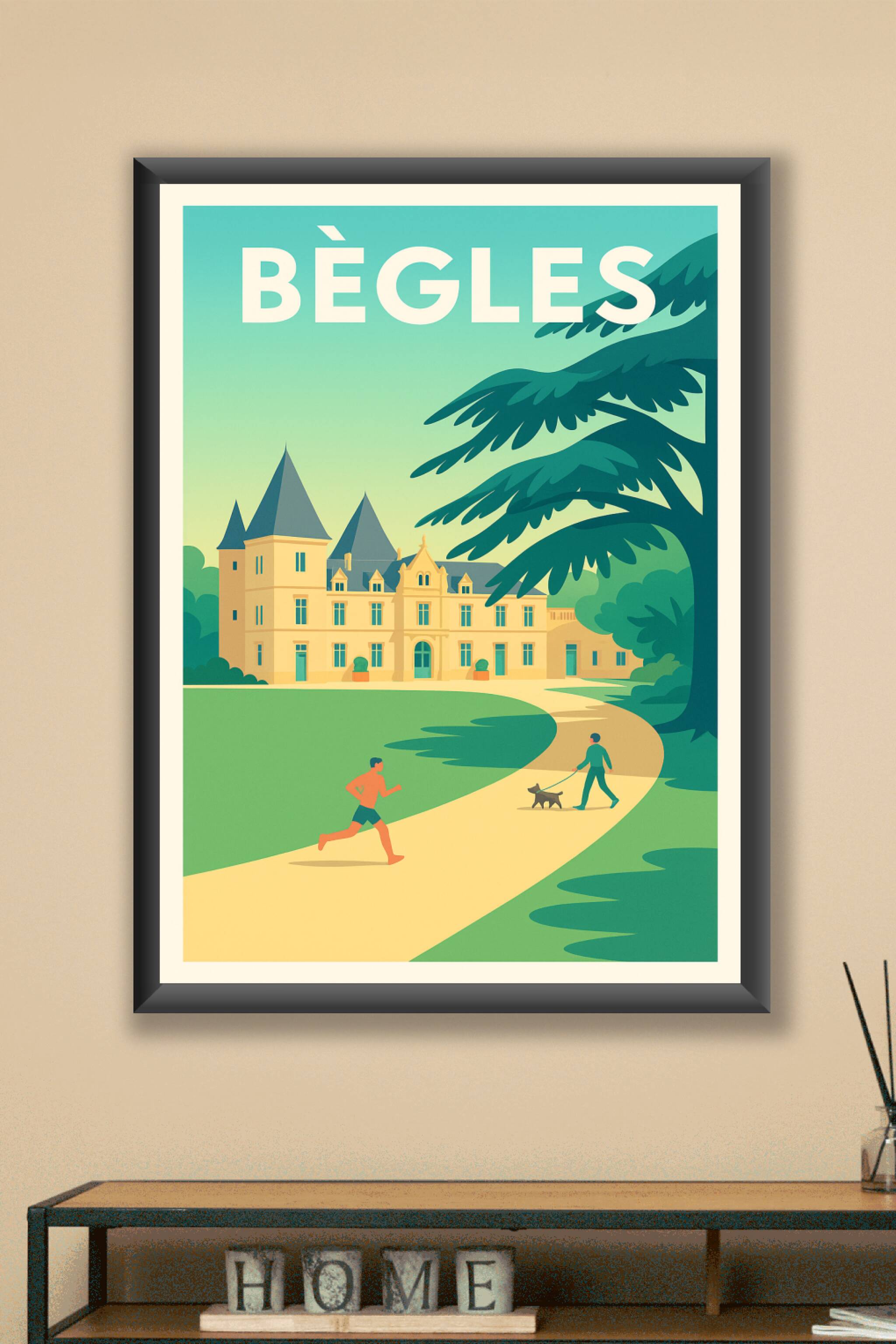 Affiche Bègles — Charme et sérénité au château · poster d'art de Bègles