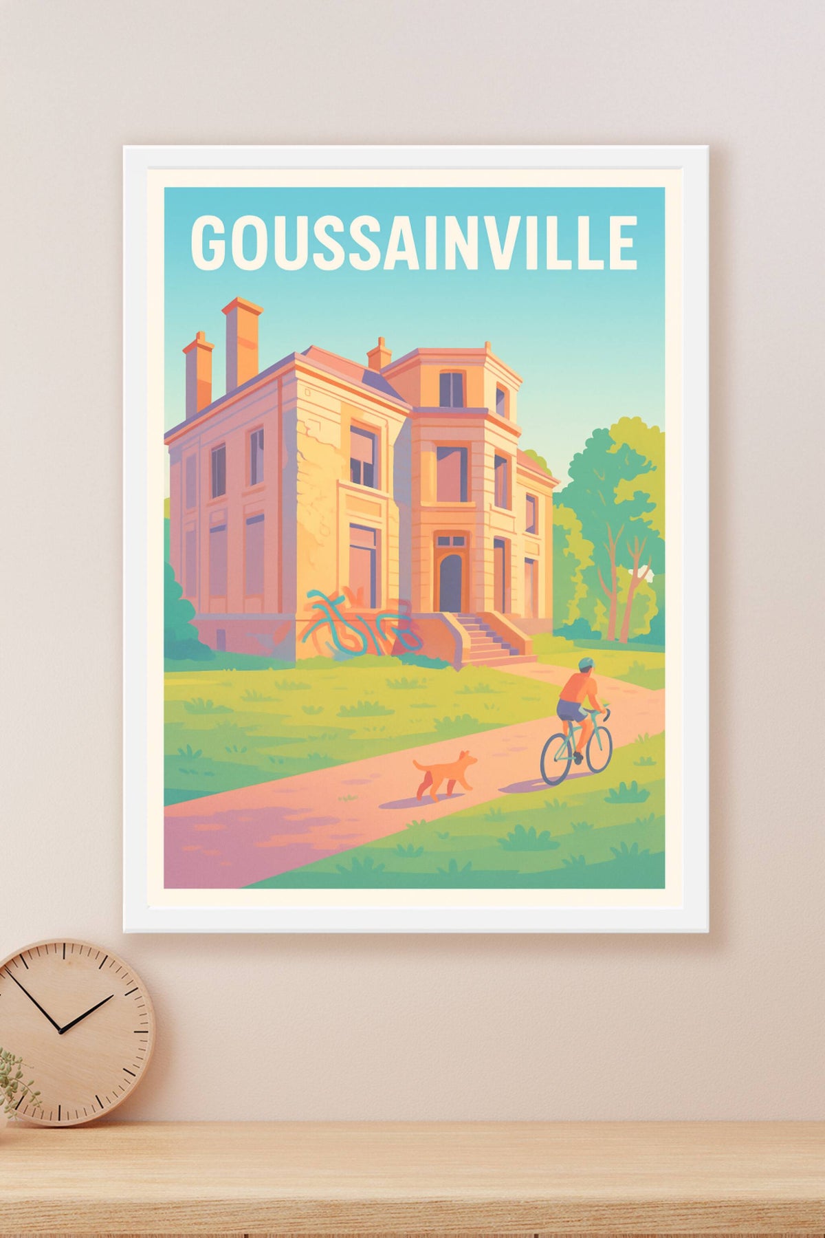 Affiche Goussainville — Douceur et nature à vélo · poster d'art de Goussainville