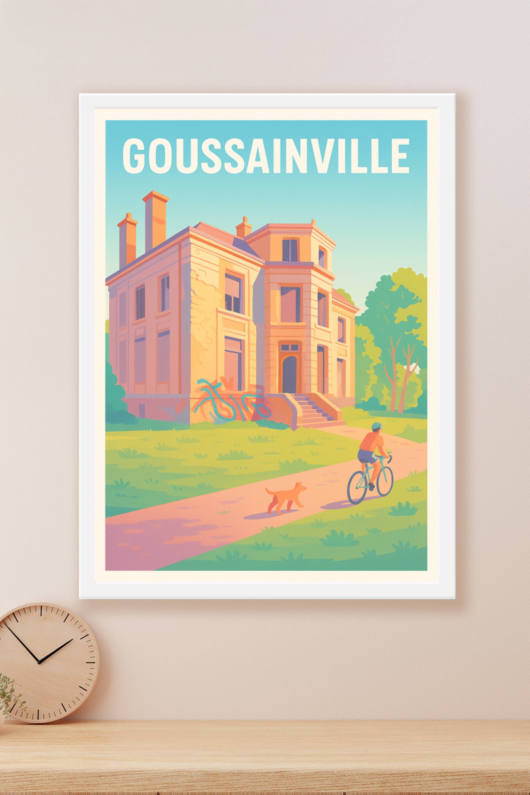 Affiche Goussainville — Douceur et nature à vélo · poster d'art de Goussainville