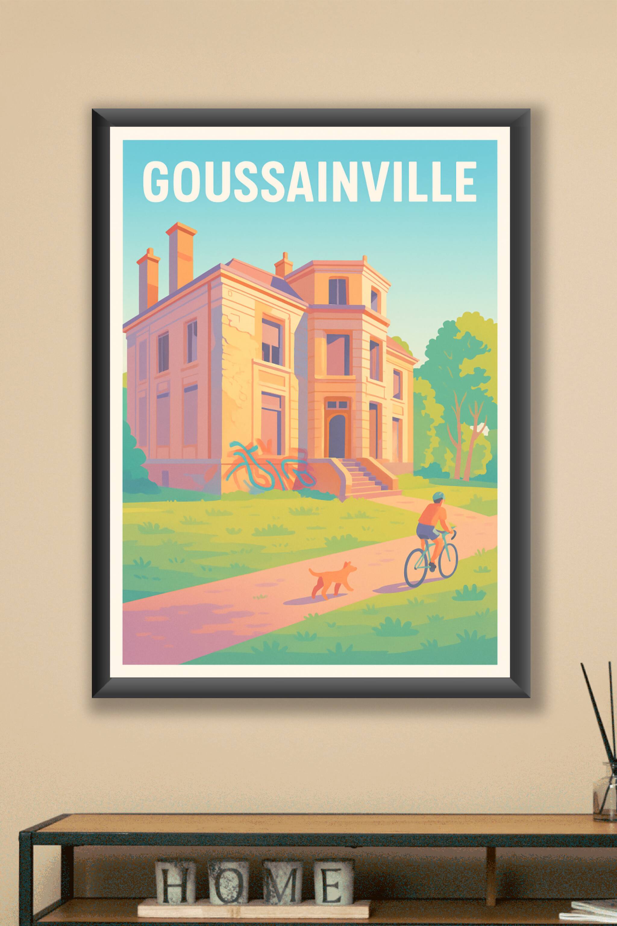 Affiche Goussainville — Douceur et nature à vélo · poster d'art de Goussainville