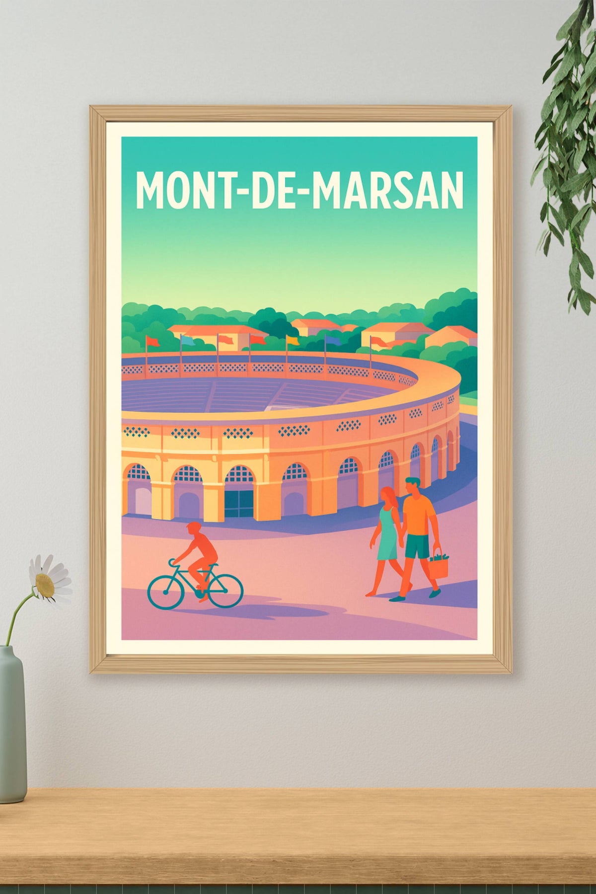 Affiche Mont-de-Marsan — L'Esprit Festif et Historique · poster d'art de Mont-de-Marsan