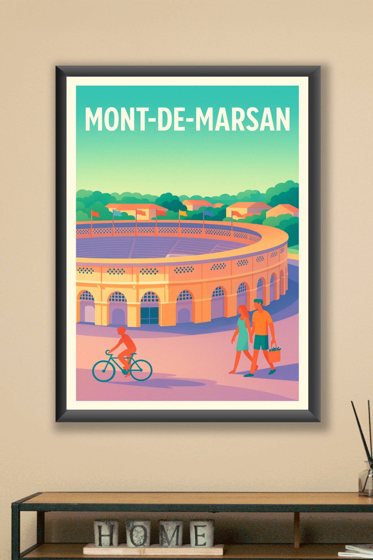 Affiche Mont-de-Marsan — L'Esprit Festif et Historique · poster d'art de Mont-de-Marsan