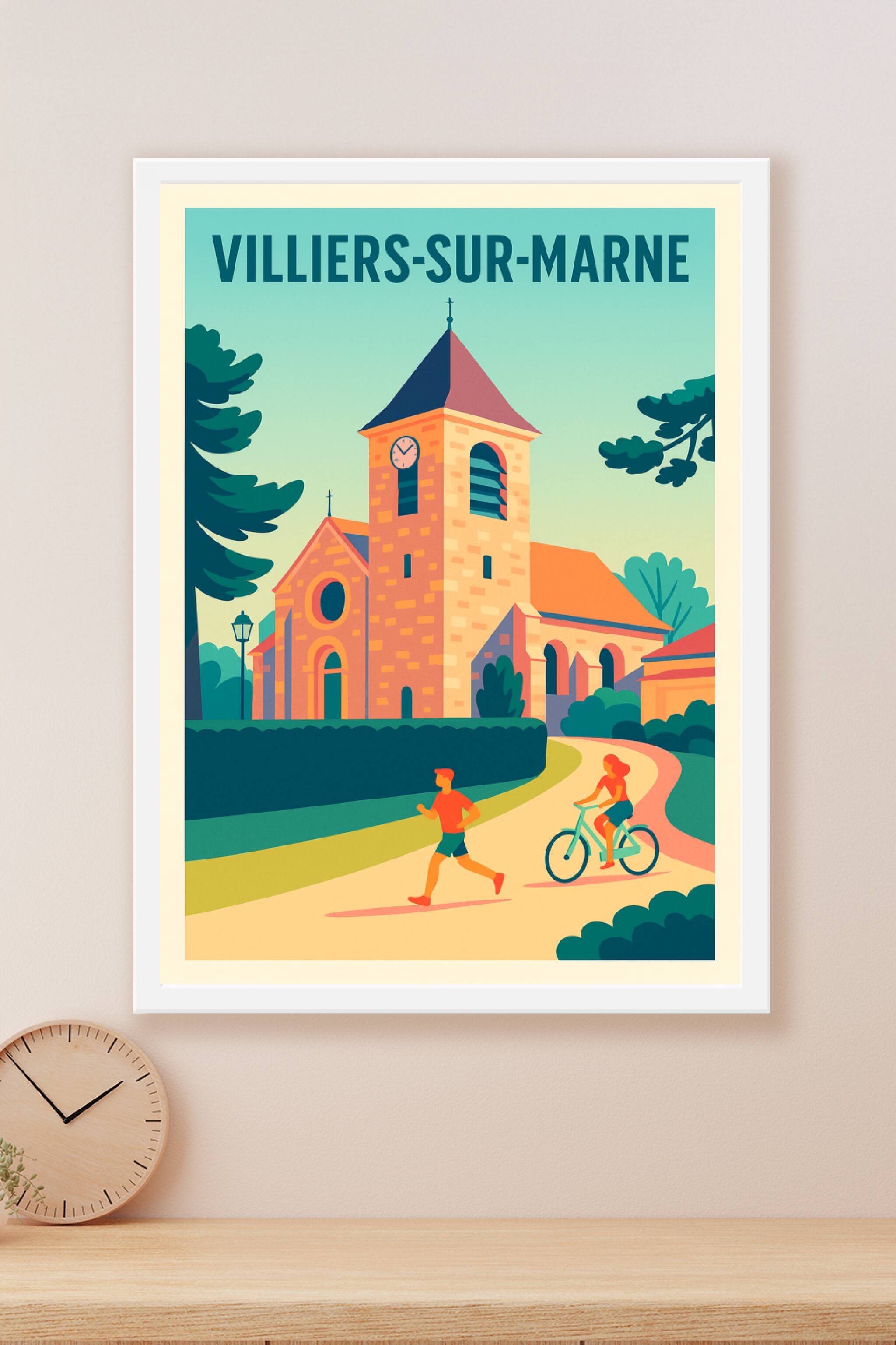 Affiche Villiers-sur-Marne — Charme et sérénité aux portes de la ville · poster d'art de Villiers-sur-Marne