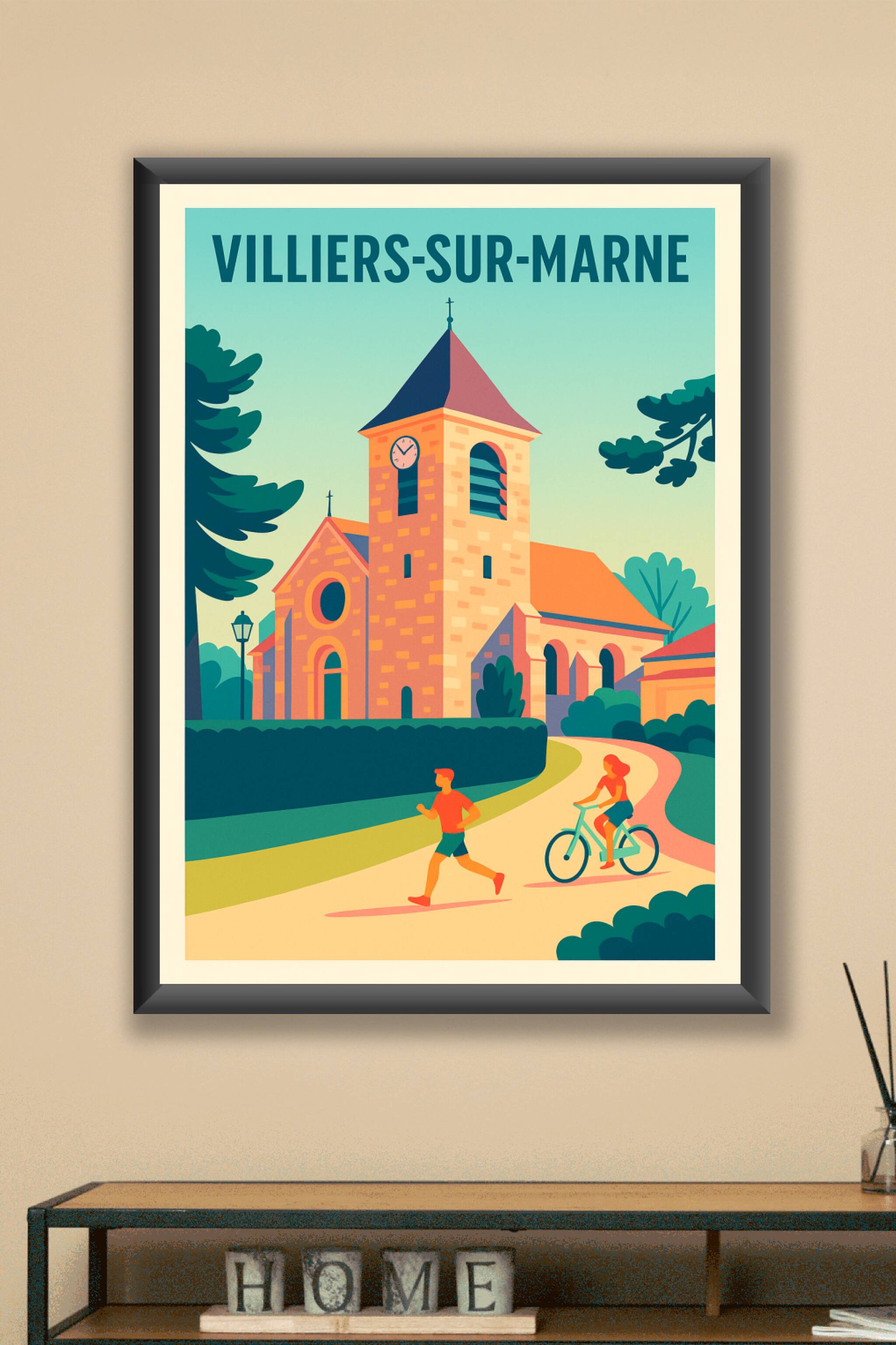 Affiche Villiers-sur-Marne — Charme et sérénité aux portes de la ville · poster d'art de Villiers-sur-Marne
