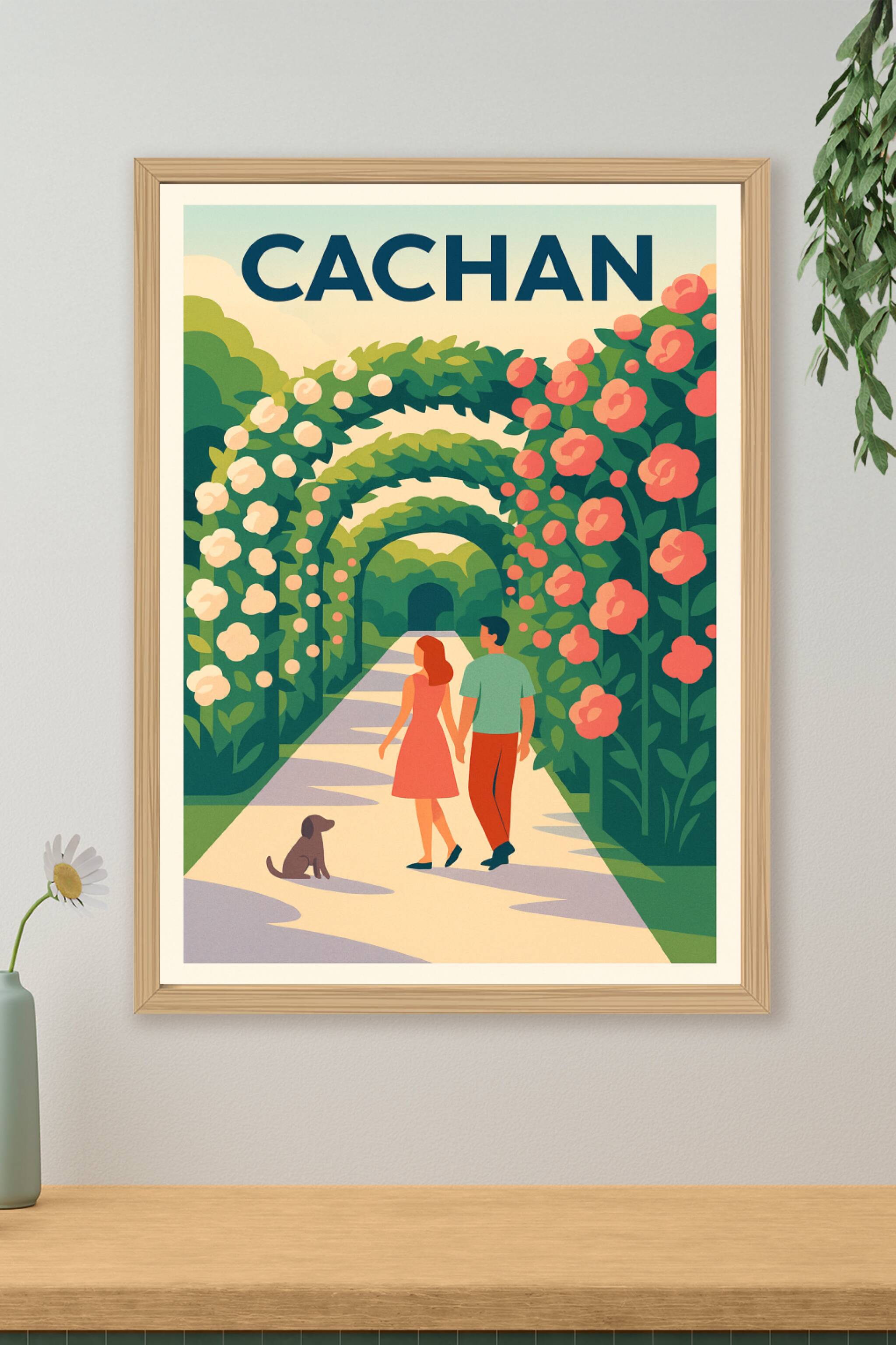 Affiche de Cachan - Promenade romantique sous les arches fleuries