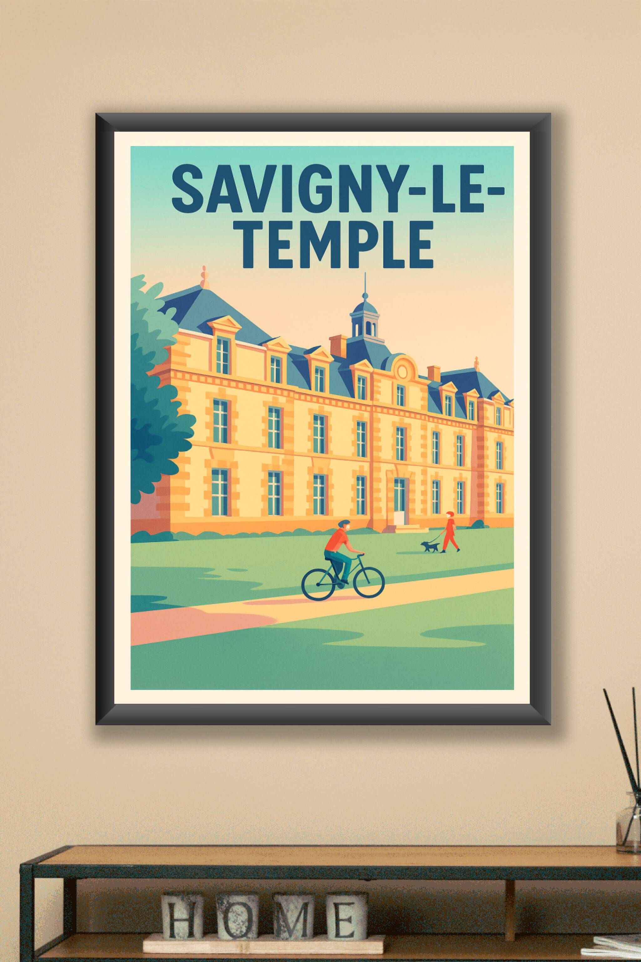 Affiche Savigny-le-Temple — Charme et sérénité à l'honneur · poster d'art de Savigny-le-Temple