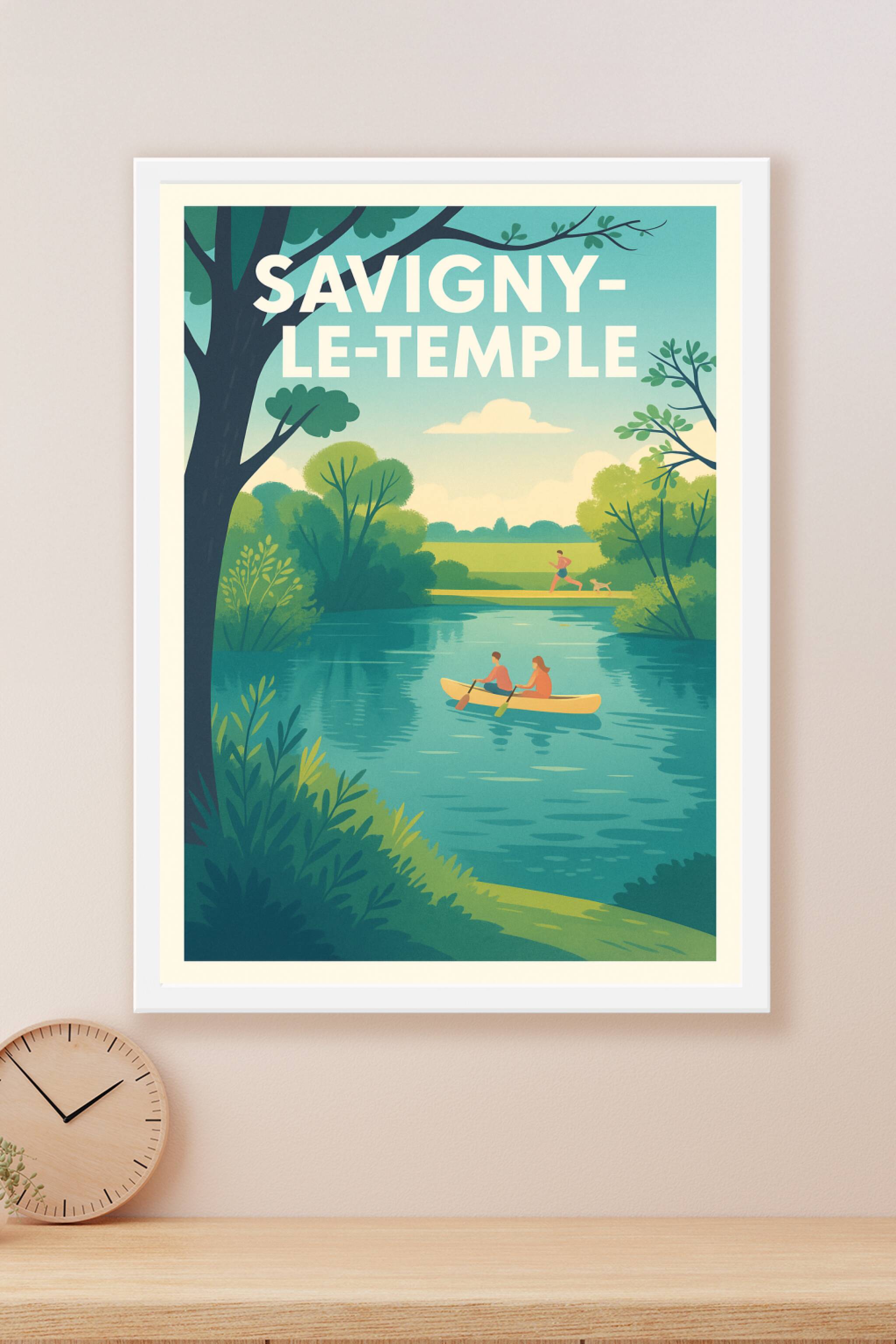 Affiche Savigny-le-Temple — Escapade Nature au Fil de l'Eau · poster d'art de Savigny-le-Temple