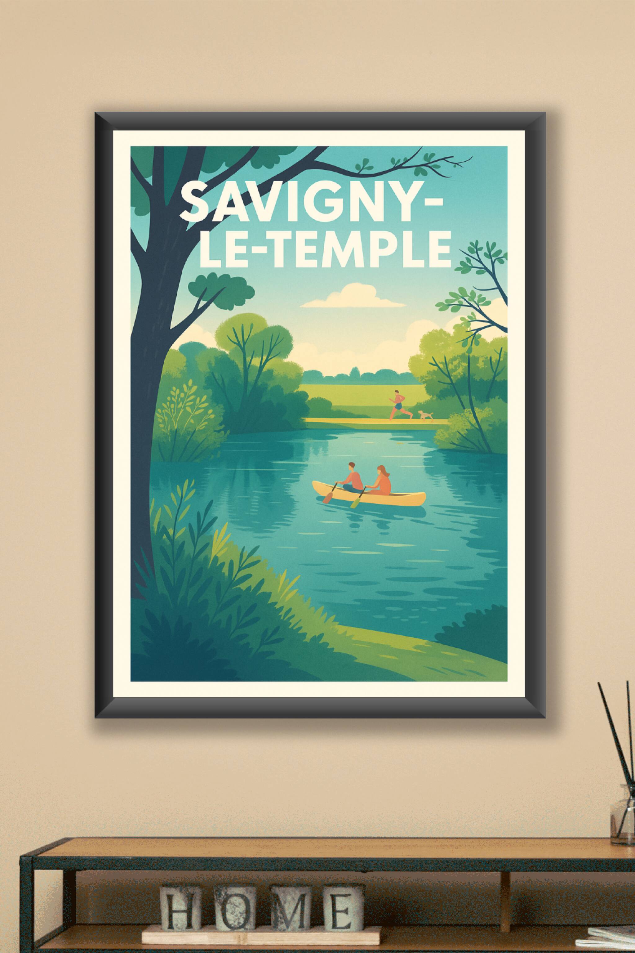 Affiche Savigny-le-Temple — Escapade Nature au Fil de l'Eau · poster d'art de Savigny-le-Temple