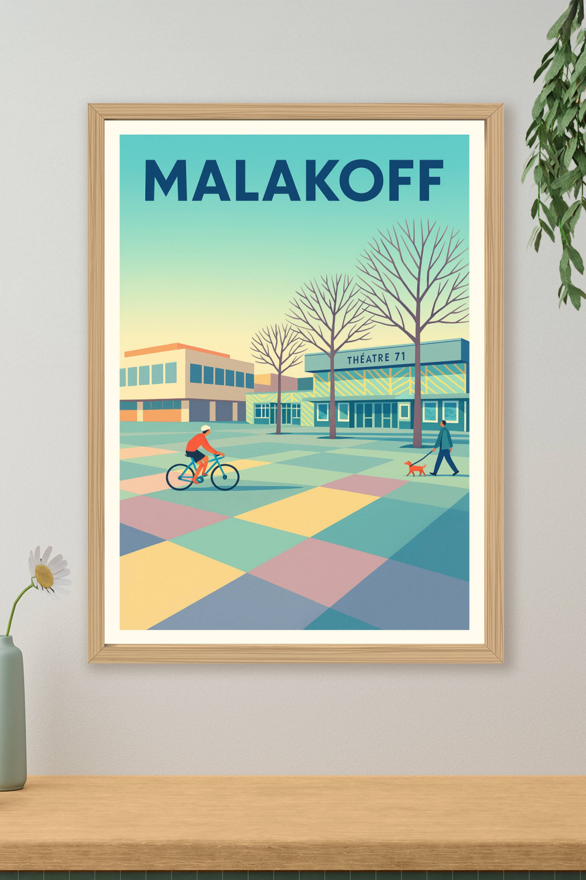 Affiche Malakoff — Douceur de vivre en ville · poster d'art de Malakoff