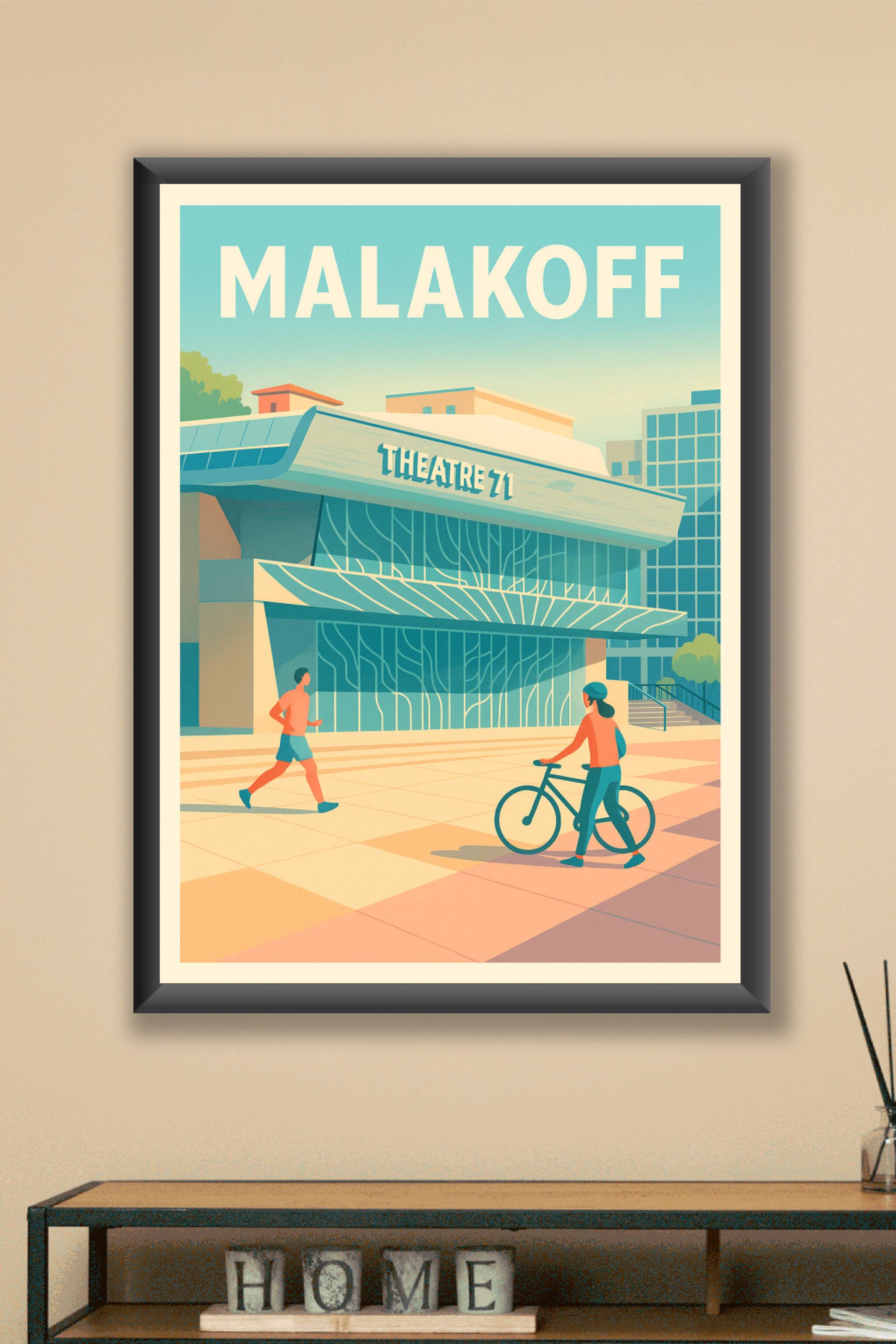 Affiche Malakoff — L'esprit dynamique du Théâtre 71 · poster d'art de Malakoff