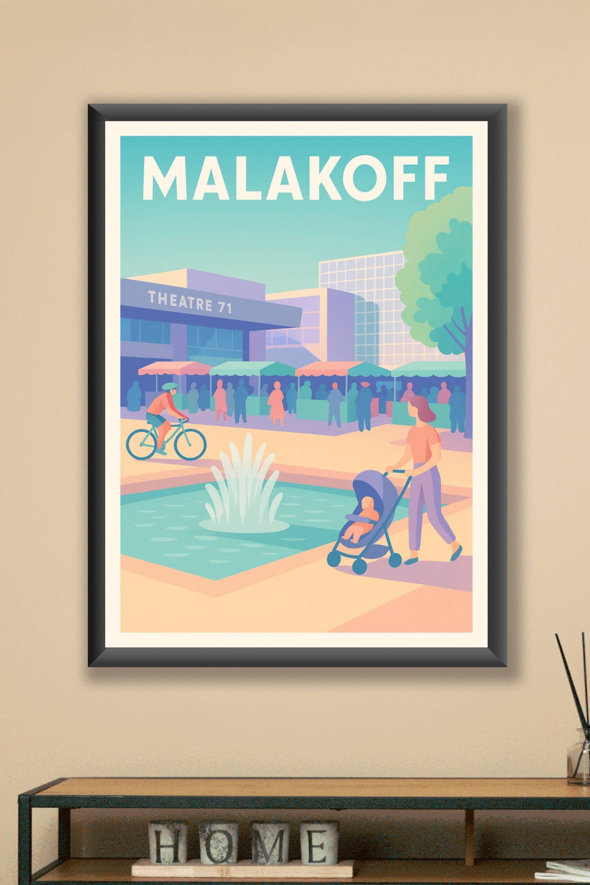 Affiche Malakoff — Vie urbaine et convivialité au Théâtre 71 · poster d'art de Malakoff