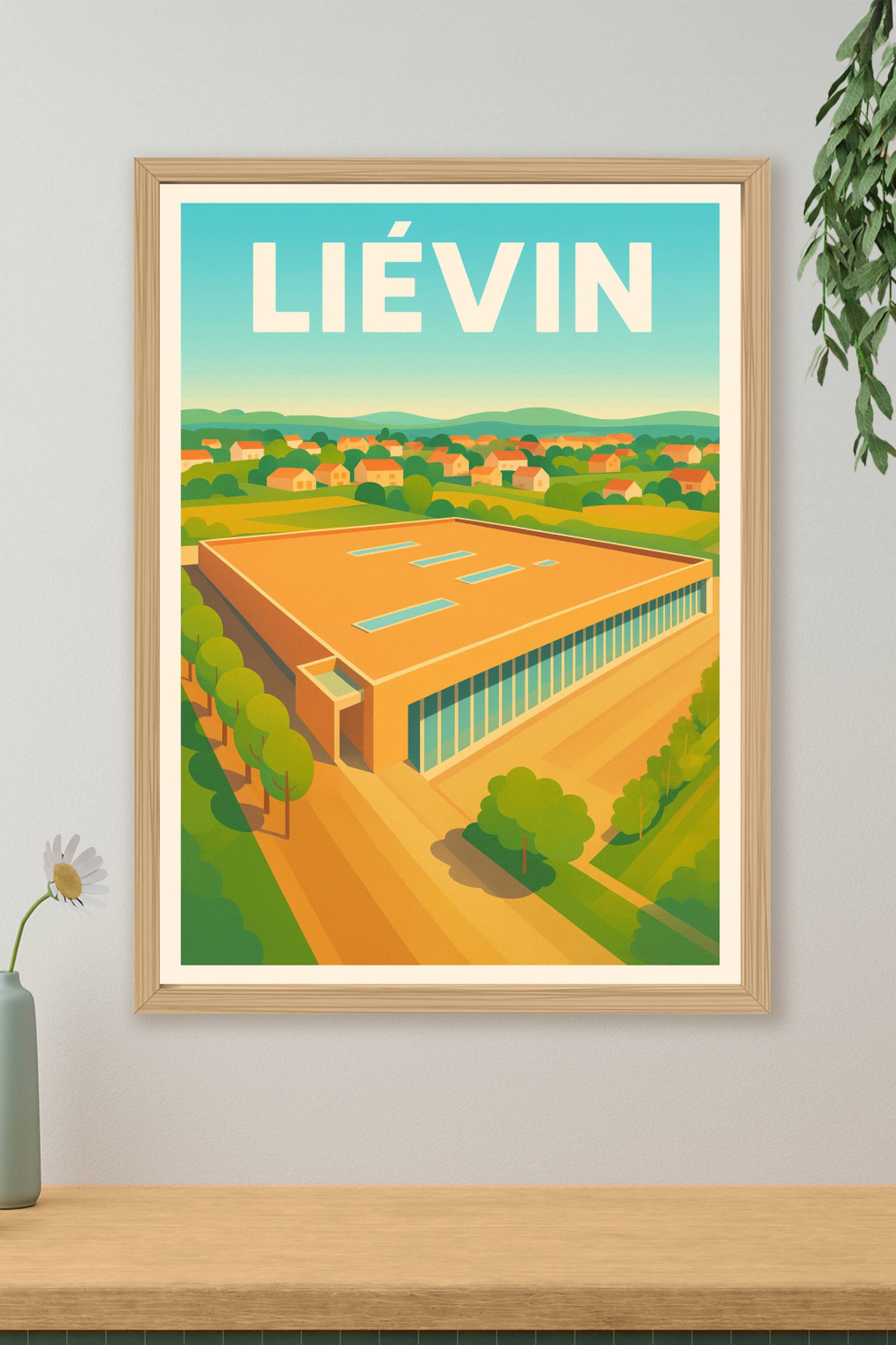 Affiche Liévin — Un hommage moderne à l'architecture locale · poster d'art de Liévin