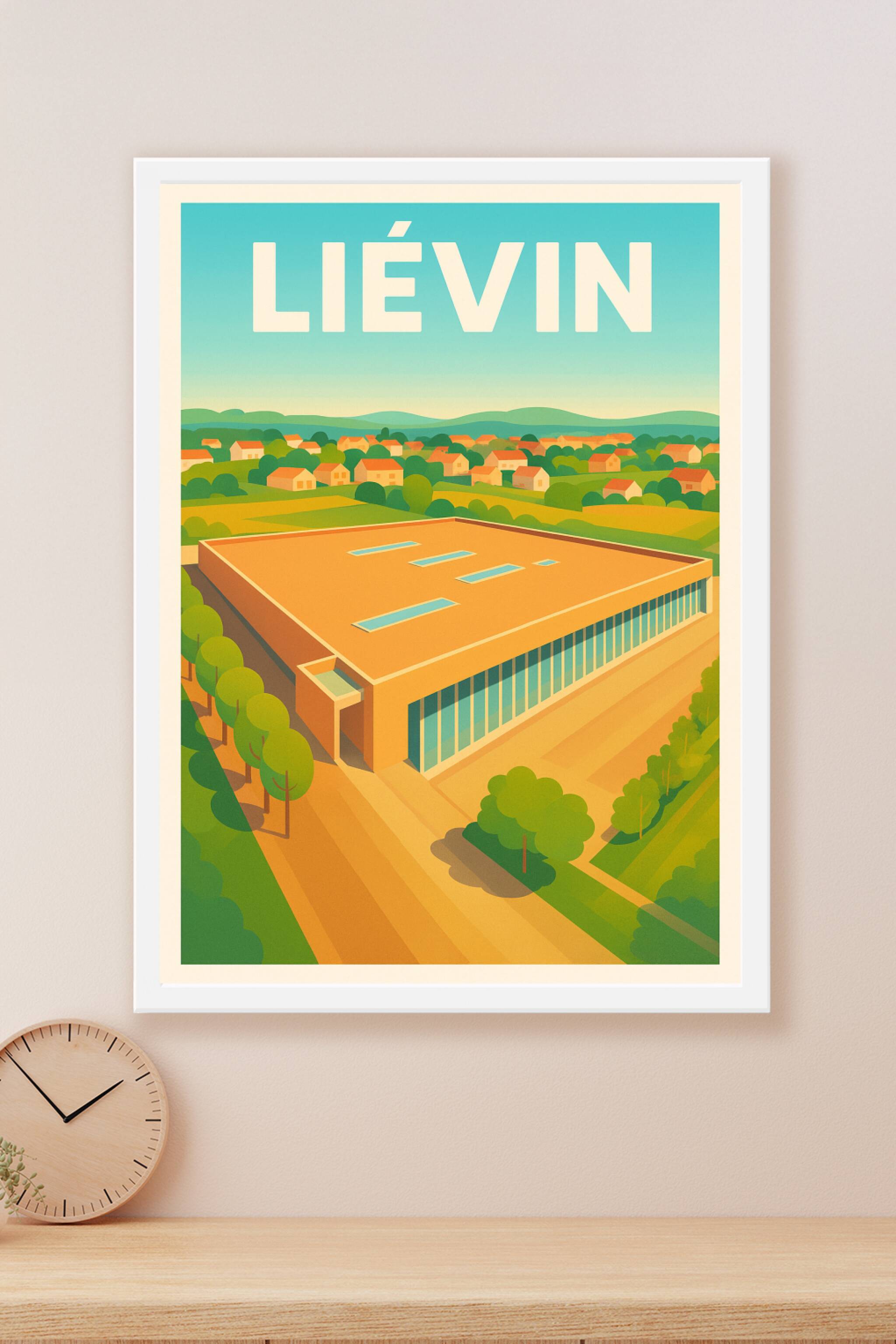 Affiche Liévin — Un hommage moderne à l'architecture locale · poster d'art de Liévin