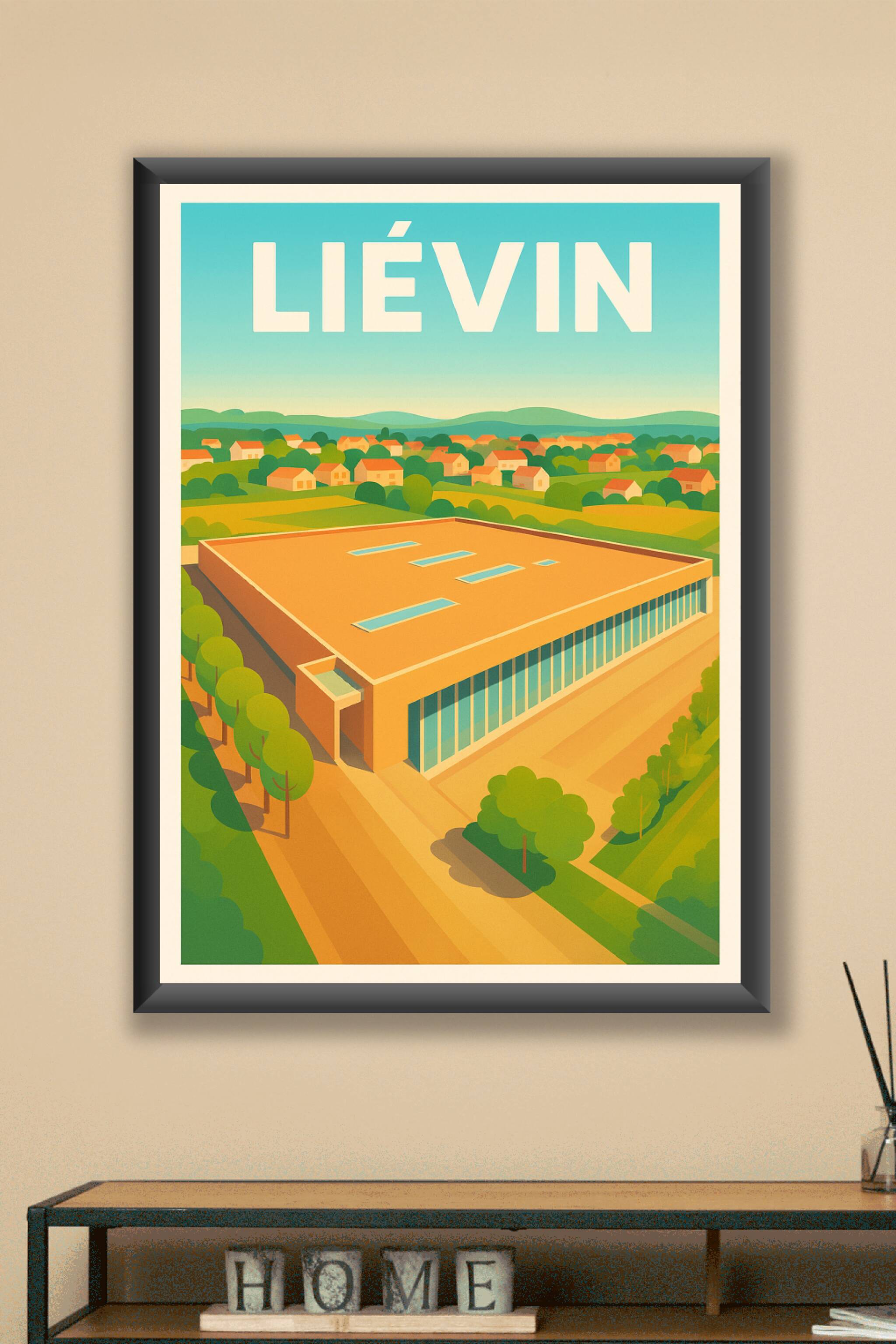 Affiche Liévin — Un hommage moderne à l'architecture locale · poster d'art de Liévin