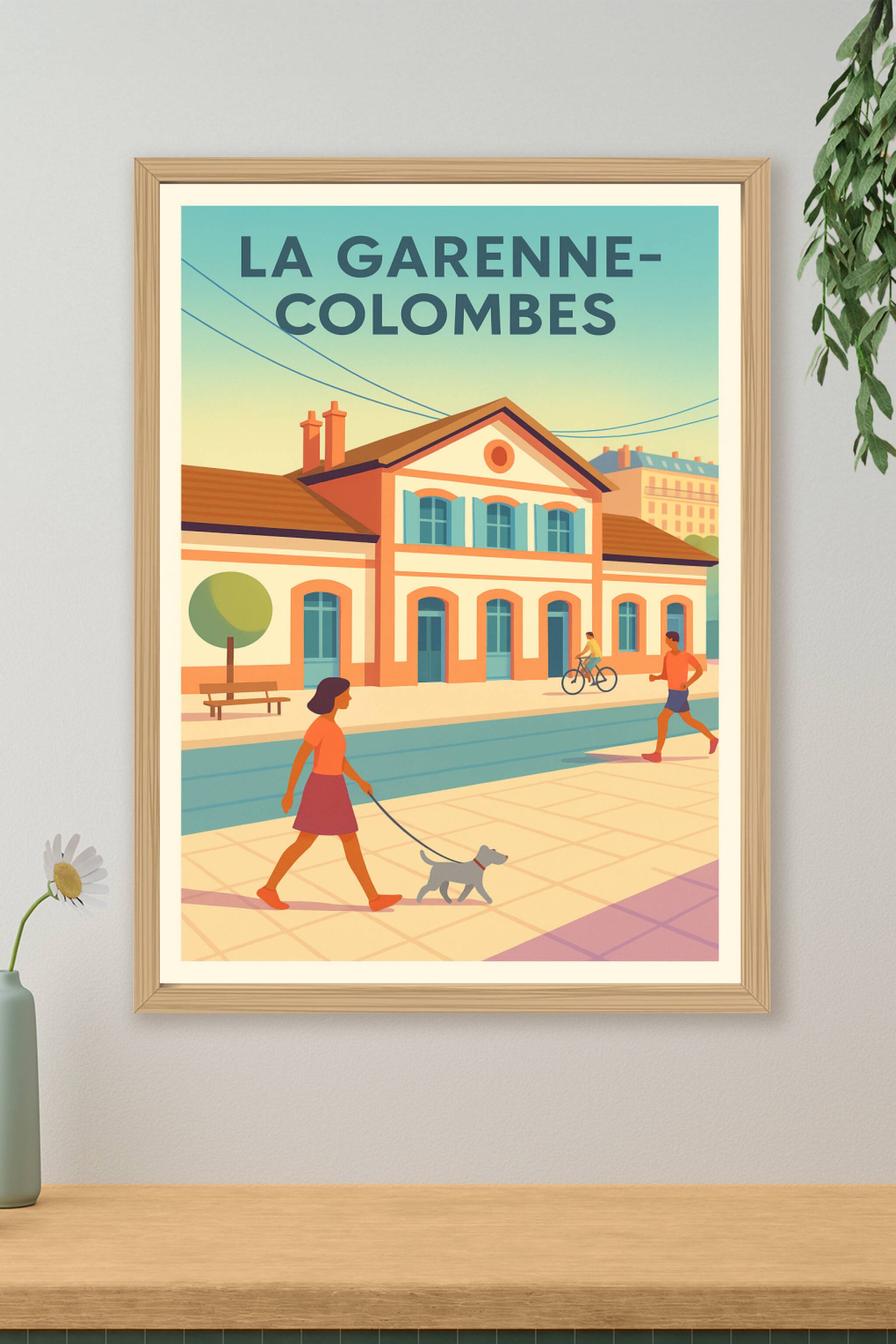 Affiche La Garenne-Colombes — Ambiance paisible et urbaine · poster d'art de La Garenne-Colombes