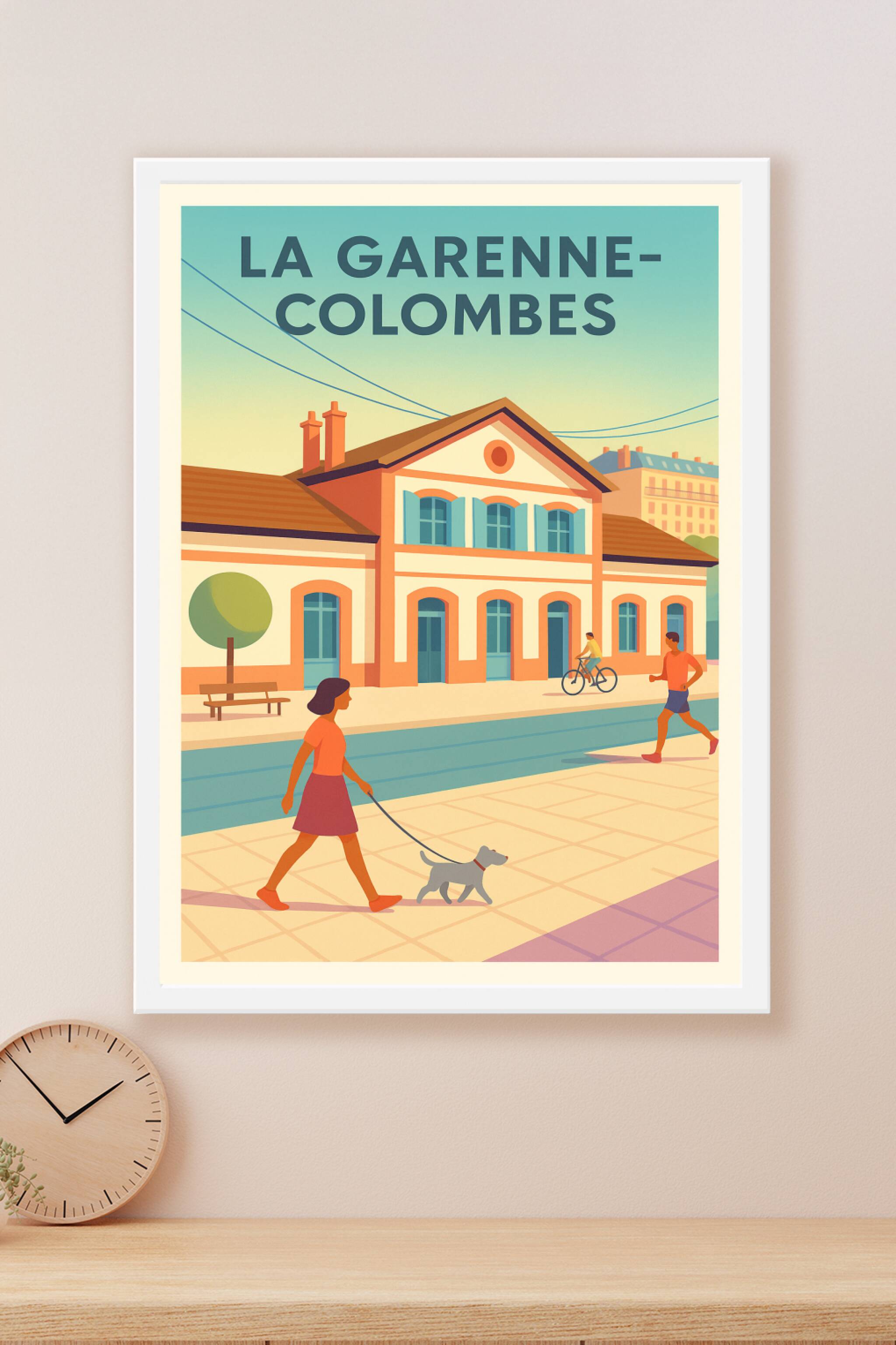 Affiche La Garenne-Colombes — Ambiance paisible et urbaine · poster d'art de La Garenne-Colombes