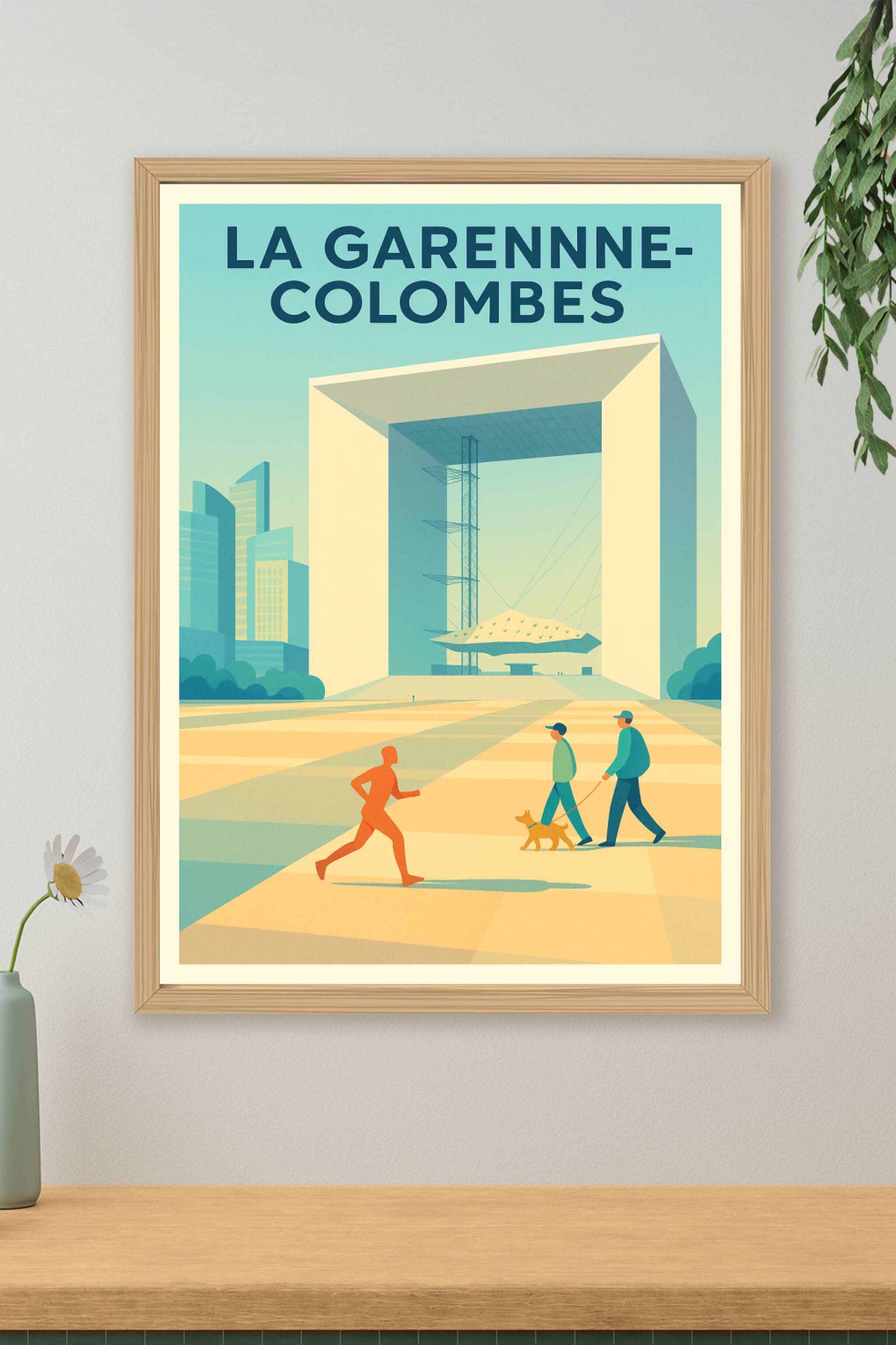 Affiche La Garenne-Colombes — L'architecture iconique au cœur de la ville · poster d'art de La Garenne-Colombes