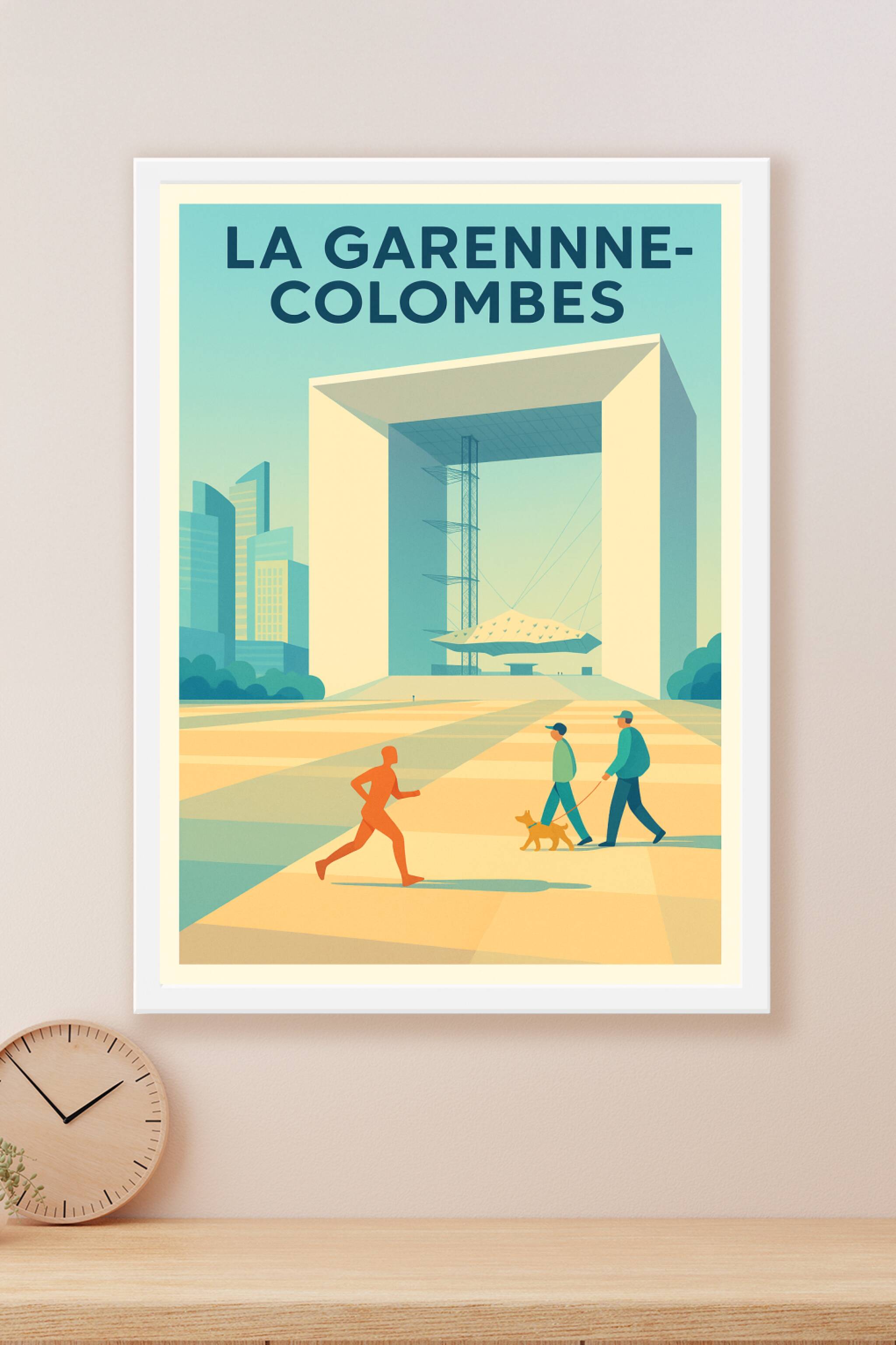 Affiche La Garenne-Colombes — L'architecture iconique au cœur de la ville · poster d'art de La Garenne-Colombes