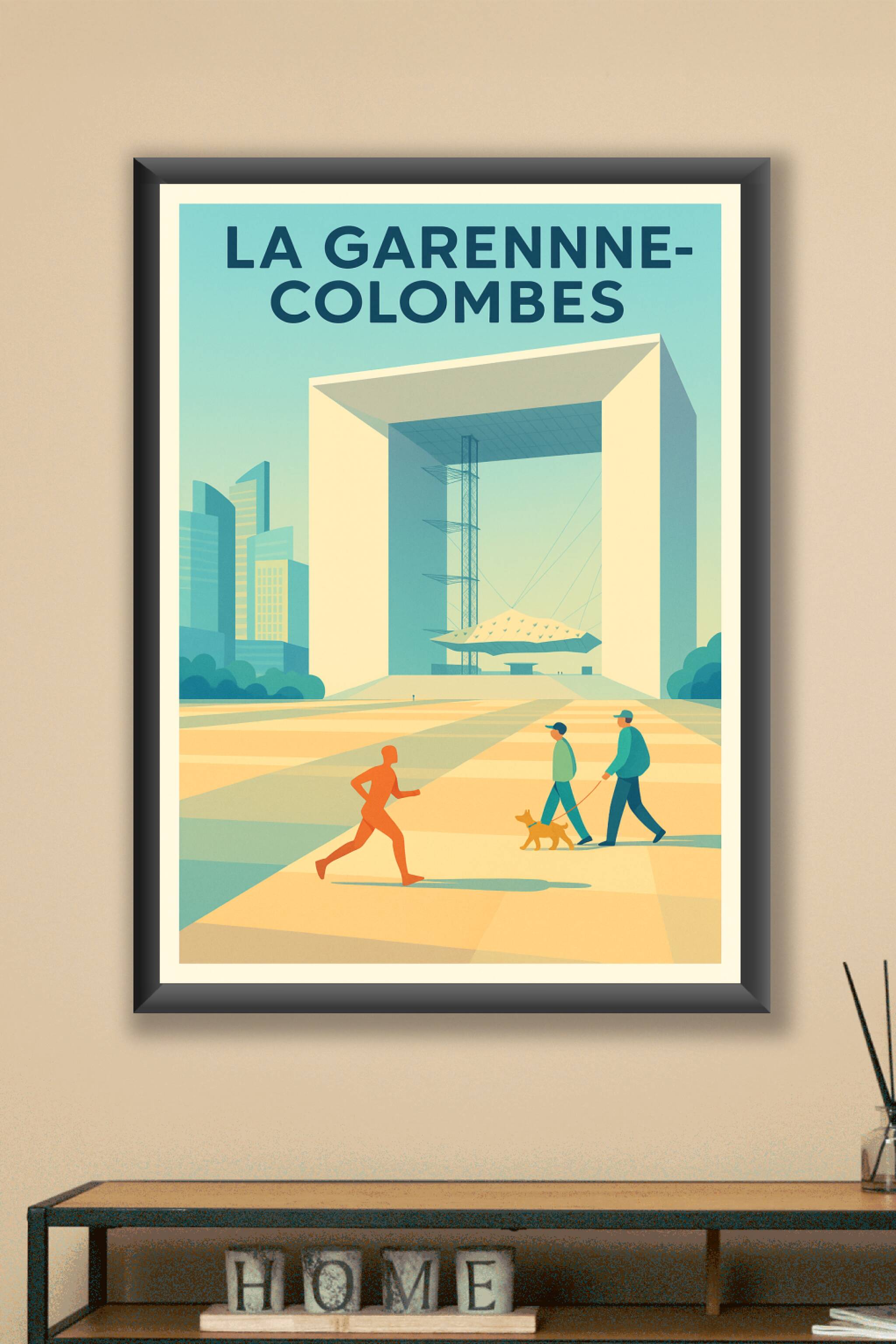 Affiche La Garenne-Colombes — L'architecture iconique au cœur de la ville · poster d'art de La Garenne-Colombes
