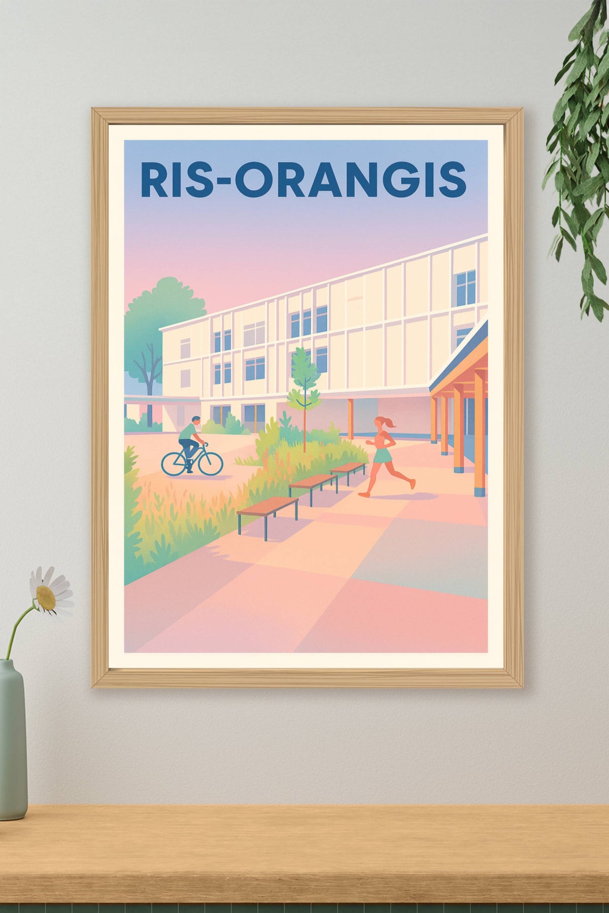 Affiche Ris-Orangis — Un souffle de douceur urbaine · poster d'art de Ris-Orangis