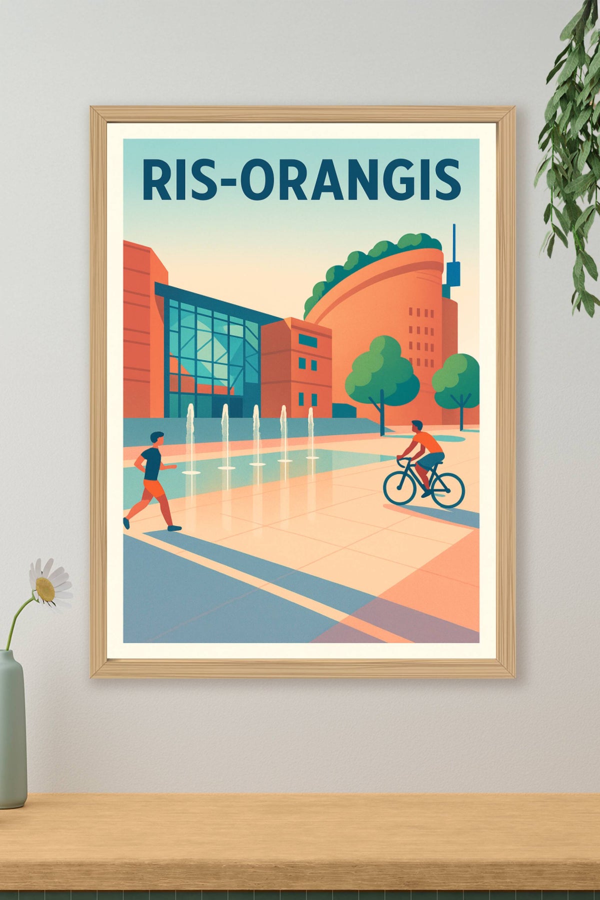Affiche Ris-Orangis — Vie urbaine et détente en plein air · poster d'art de Ris-Orangis