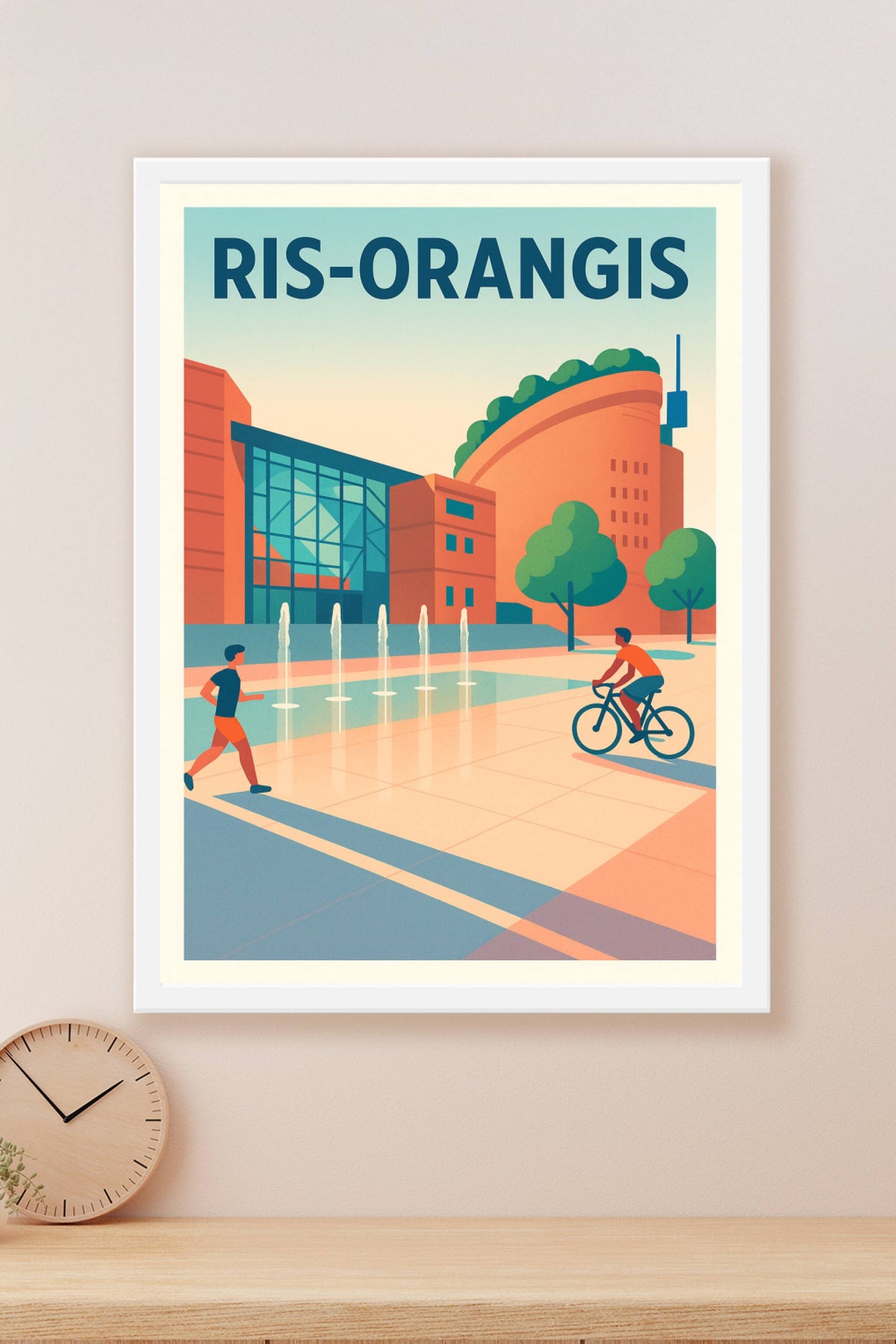 Affiche Ris-Orangis — Vie urbaine et détente en plein air · poster d'art de Ris-Orangis