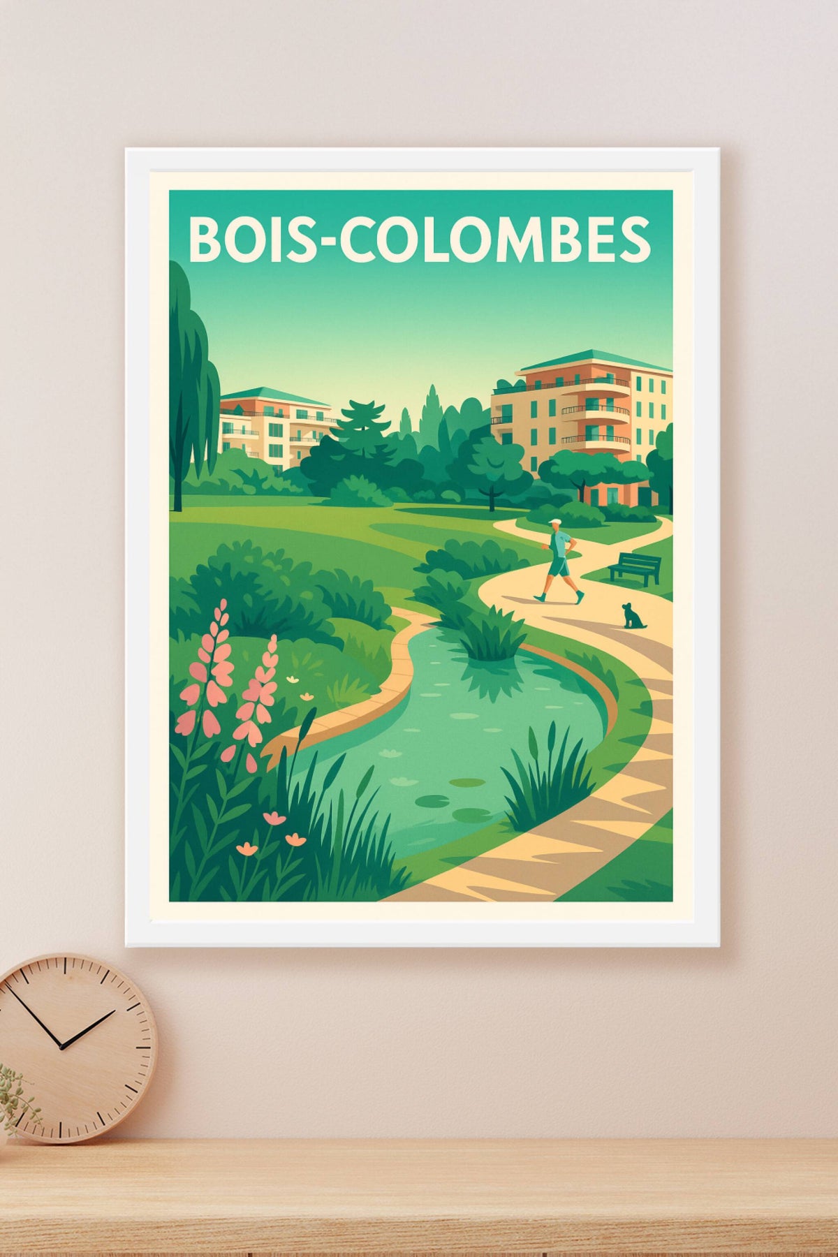 Affiche Bois-Colombes — Évasion nature urbaine · poster d'art de Bois-Colombes