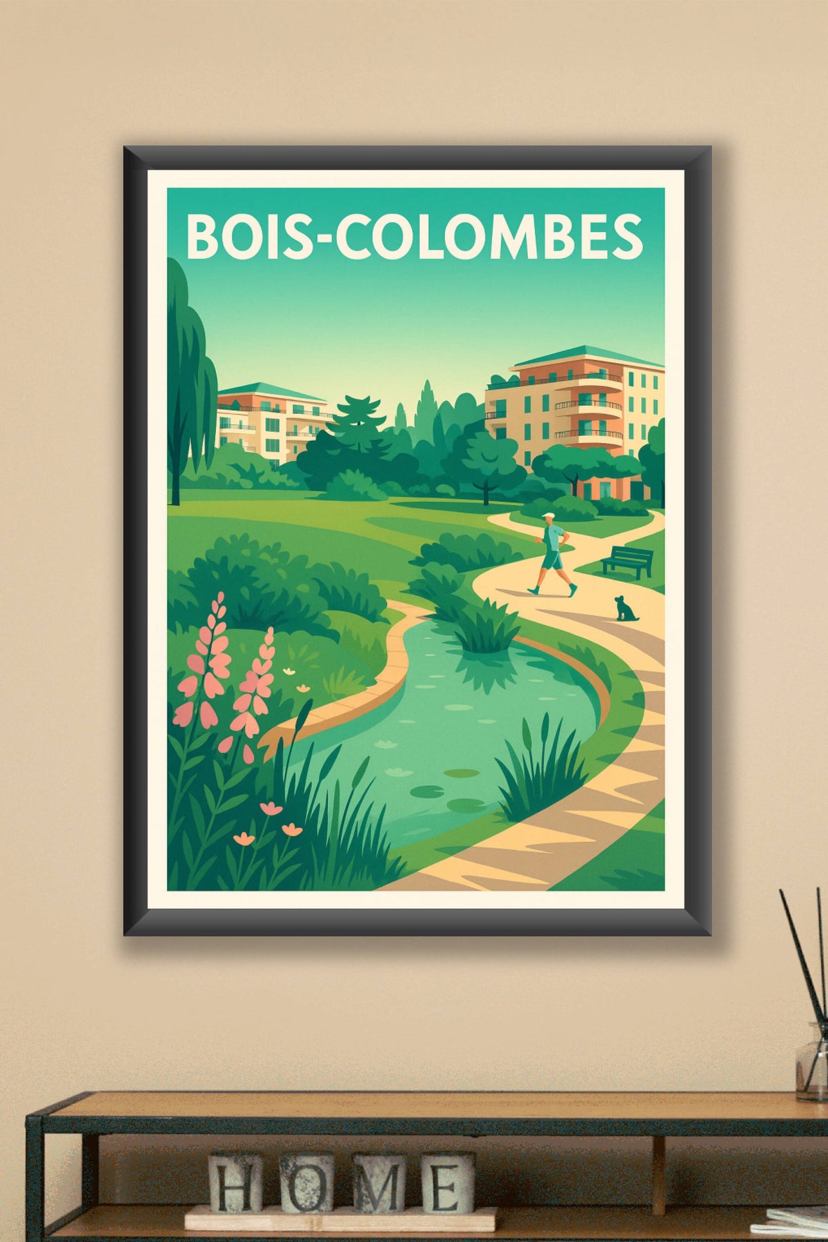 Affiche Bois-Colombes — Évasion nature urbaine · poster d'art de Bois-Colombes