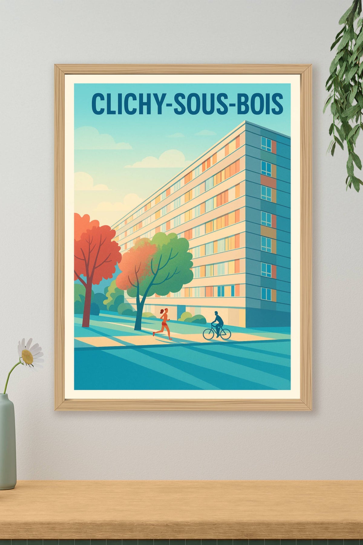 Affiche Clichy-sous-Bois — Charme urbain et quotidien paisible · poster d'art de Clichy-sous-Bois