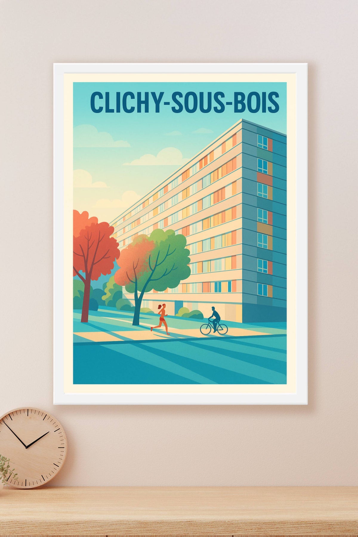 Affiche Clichy-sous-Bois — Charme urbain et quotidien paisible · poster d'art de Clichy-sous-Bois