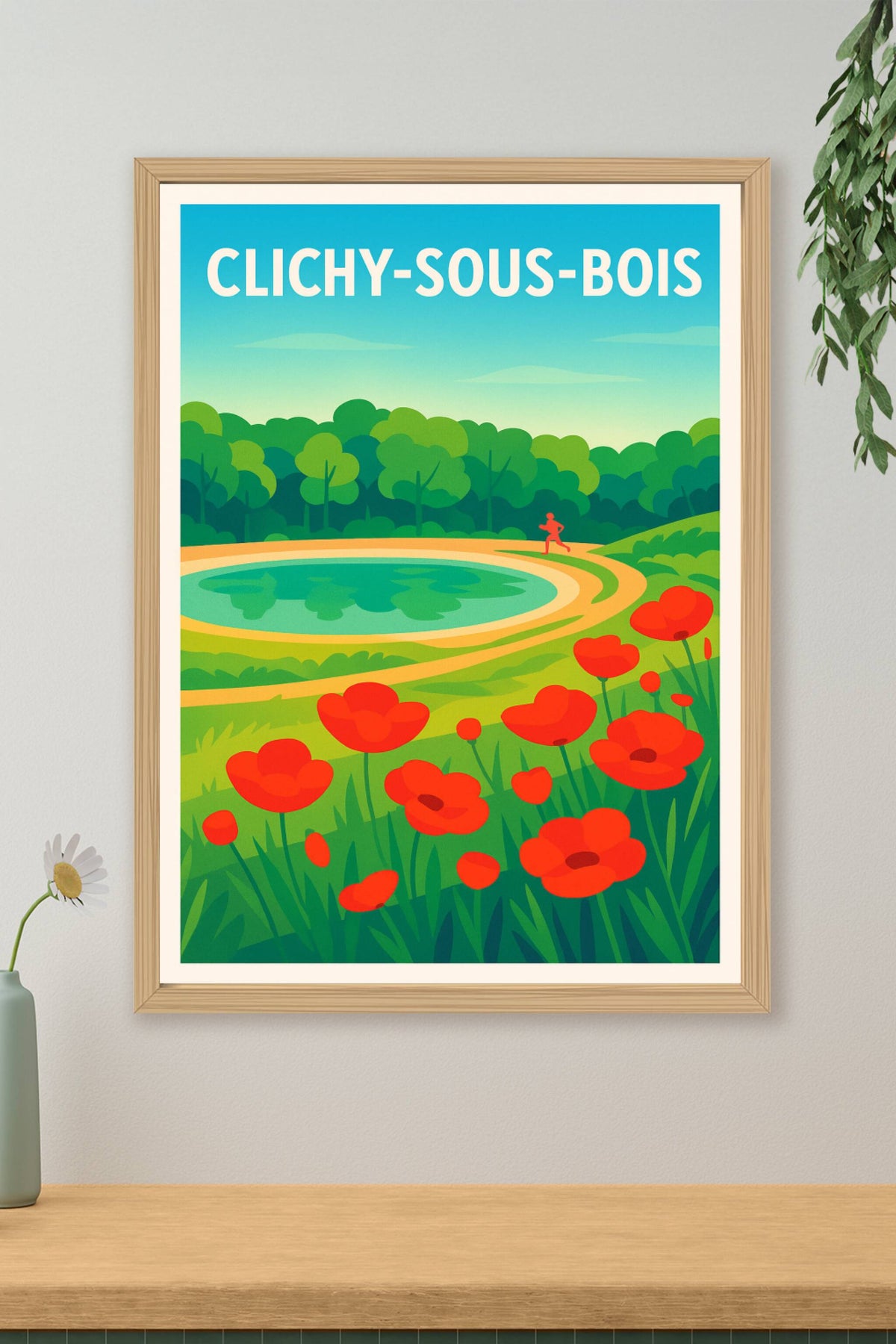 Affiche Clichy-sous-Bois — Nature et sérénité au rendez-vous · poster d'art de Clichy-sous-Bois