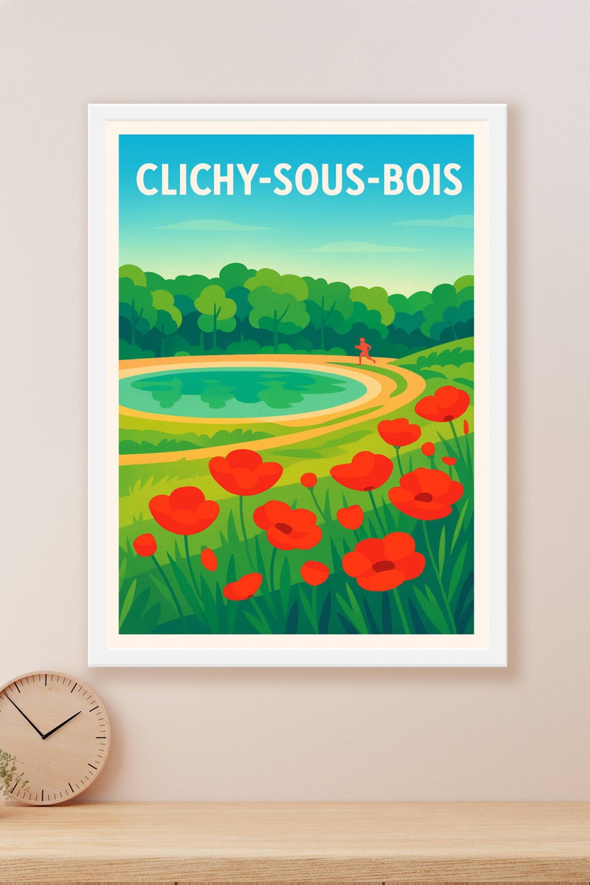 Affiche Clichy-sous-Bois — Nature et sérénité au rendez-vous · poster d'art de Clichy-sous-Bois