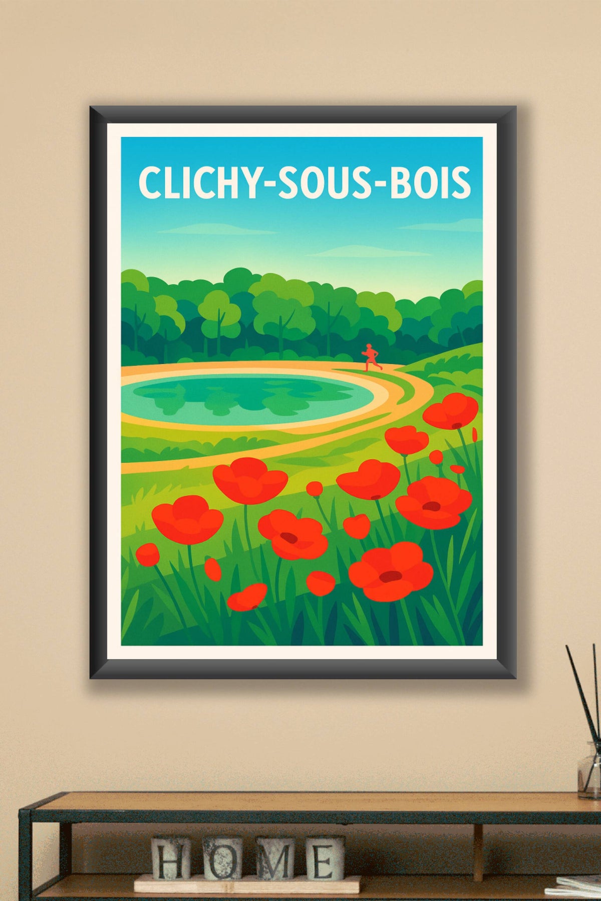 Affiche Clichy-sous-Bois — Nature et sérénité au rendez-vous · poster d'art de Clichy-sous-Bois