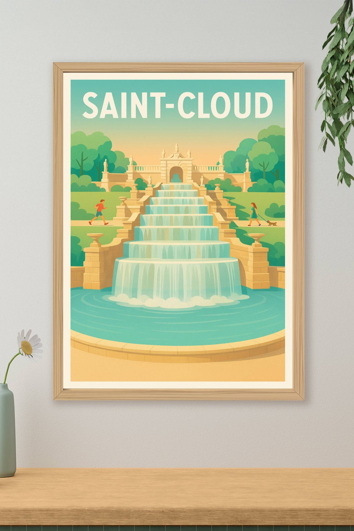 Affiche Saint-Cloud — L'élégance de la cascade majestueuse · poster d'art de Saint-Cloud