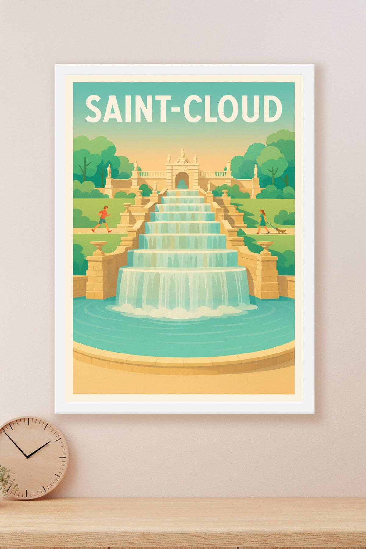 Affiche Saint-Cloud — L'élégance de la cascade majestueuse · poster d'art de Saint-Cloud