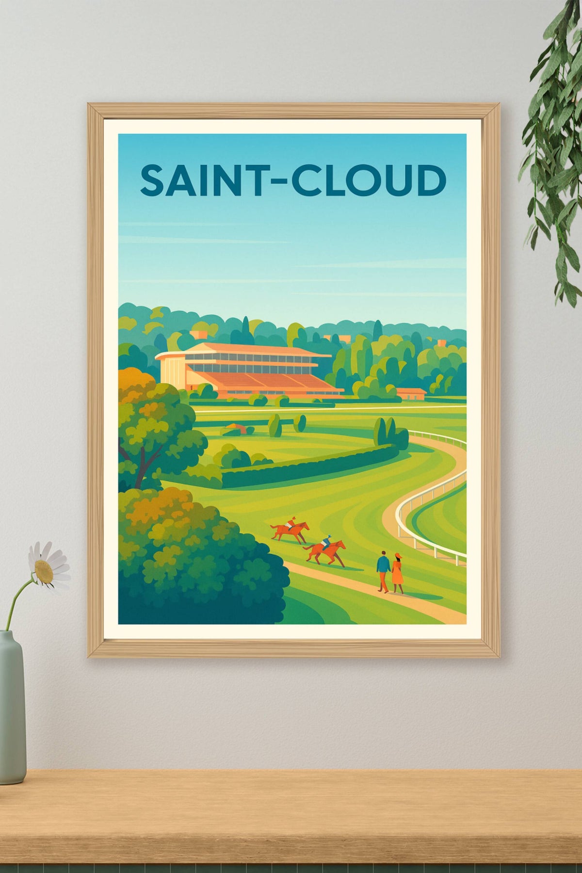 Affiche Saint-Cloud — L'élégance des courses hippiques · poster d'art de Saint-Cloud