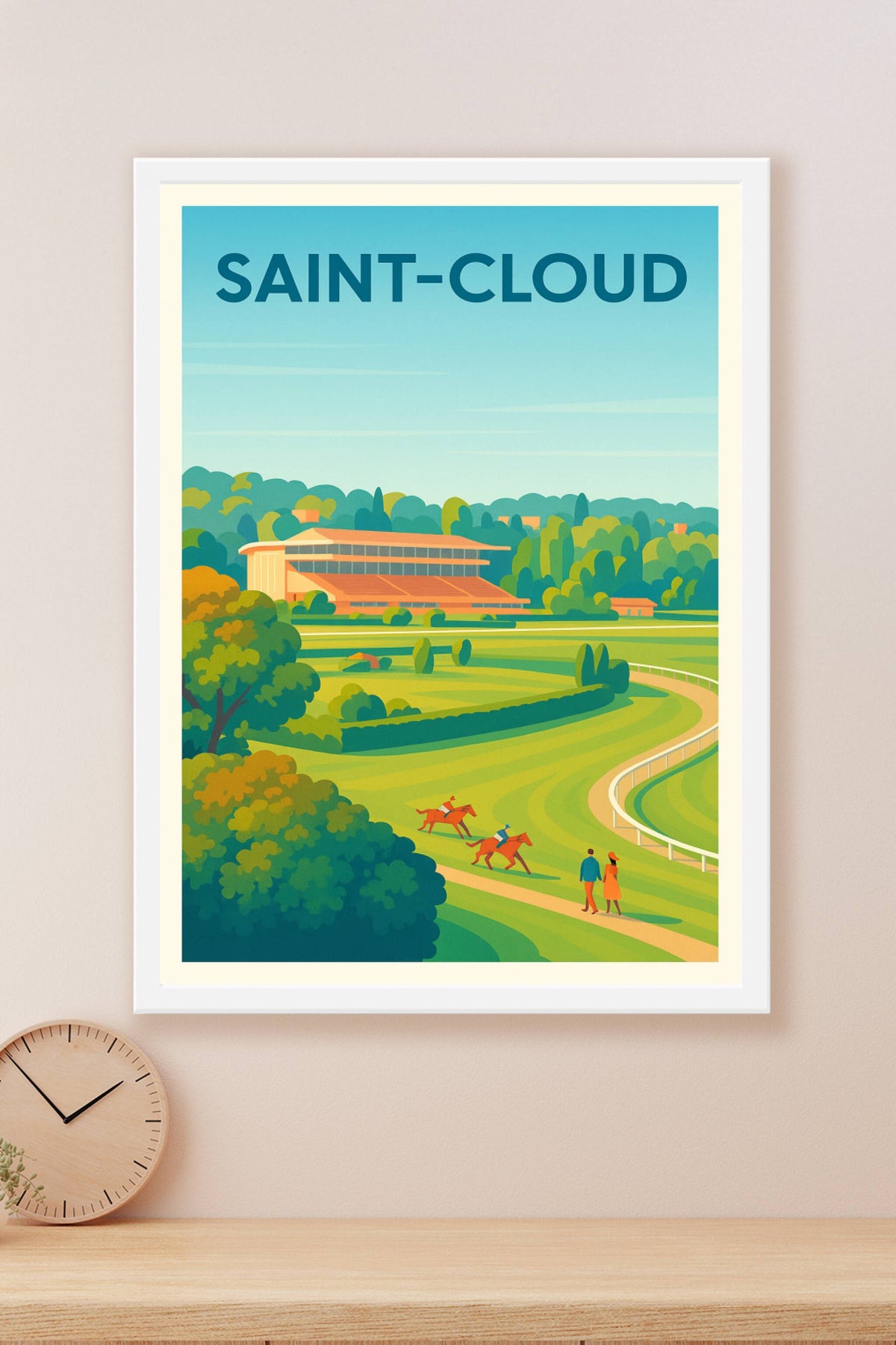 Affiche Saint-Cloud — L'élégance des courses hippiques · poster d'art de Saint-Cloud