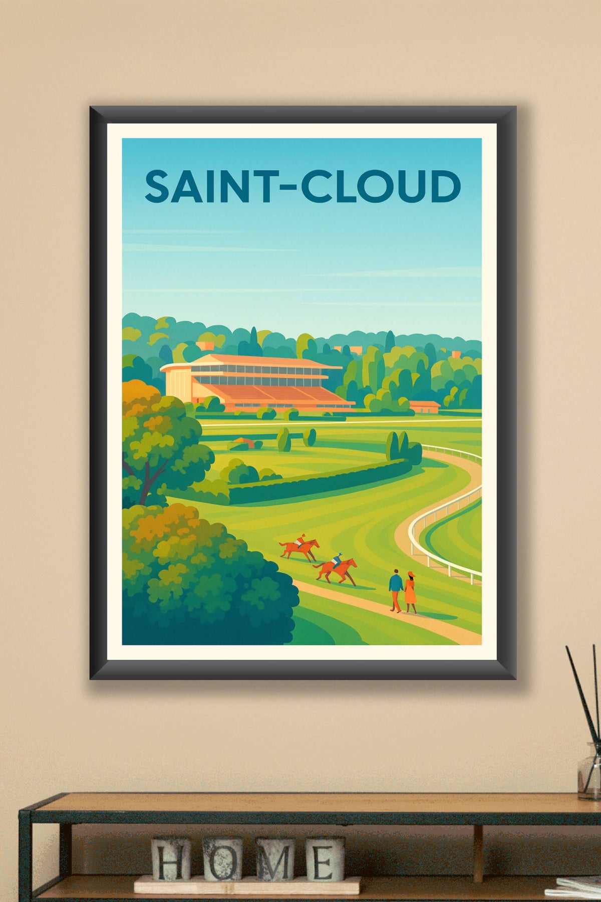 Affiche Saint-Cloud — L'élégance des courses hippiques · poster d'art de Saint-Cloud