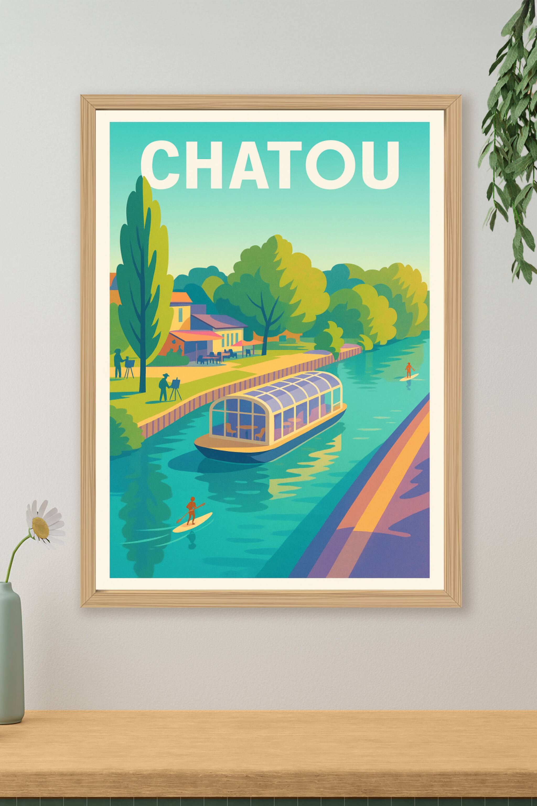 Affiche Chatou — Flânerie en bord de Seine · poster d'art de Chatou