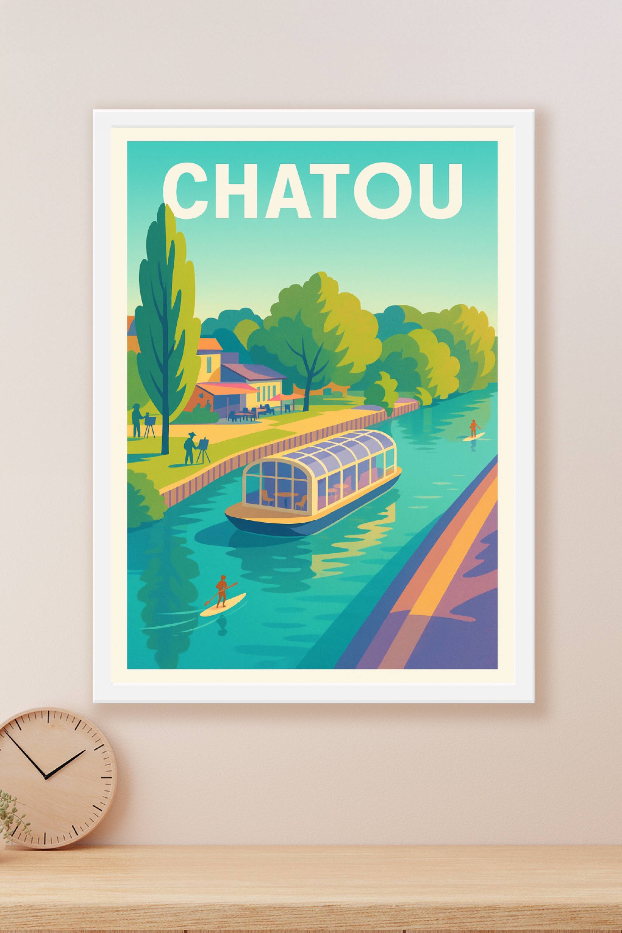 Affiche Chatou — Flânerie en bord de Seine · poster d'art de Chatou