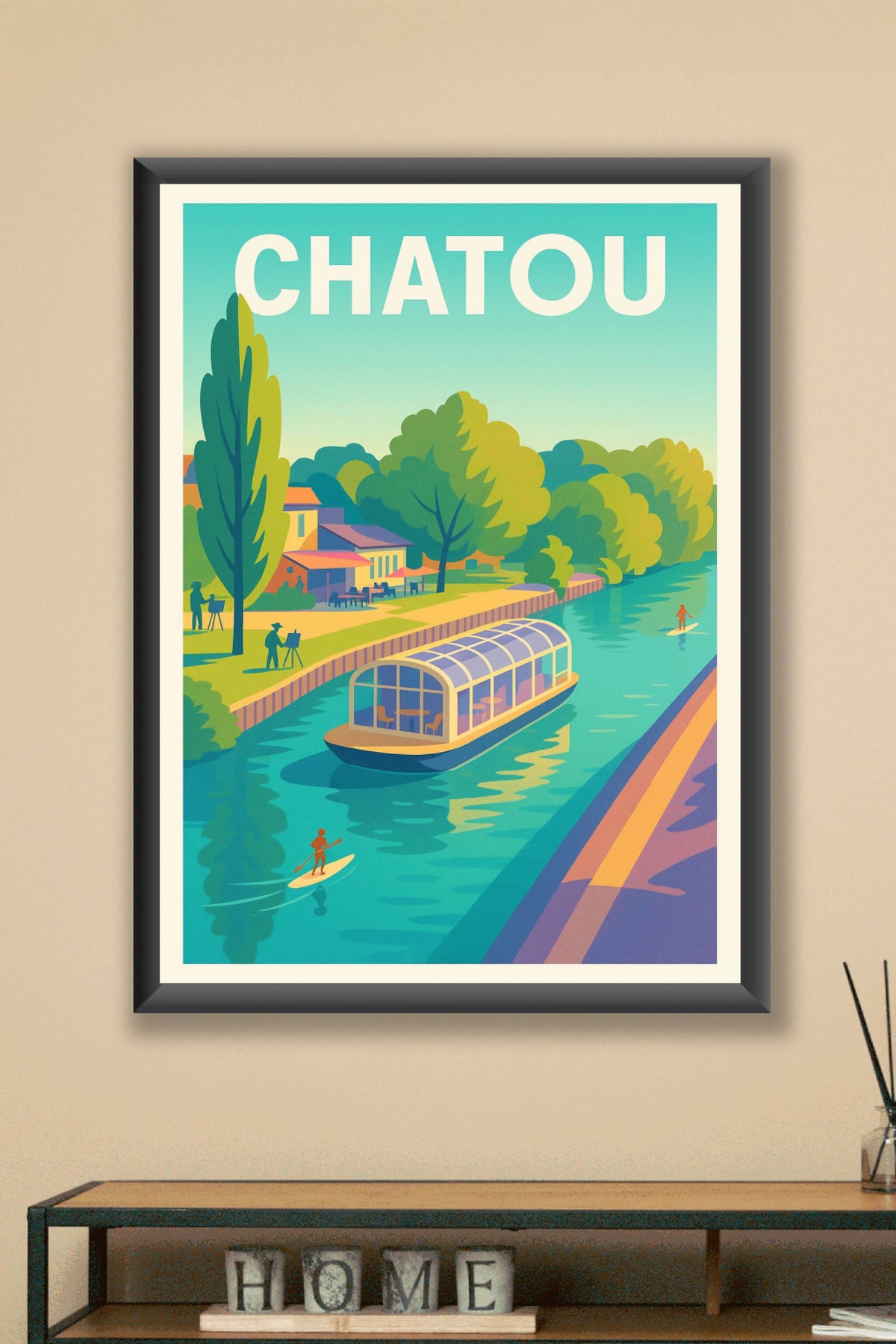 Affiche Chatou — Flânerie en bord de Seine · poster d'art de Chatou