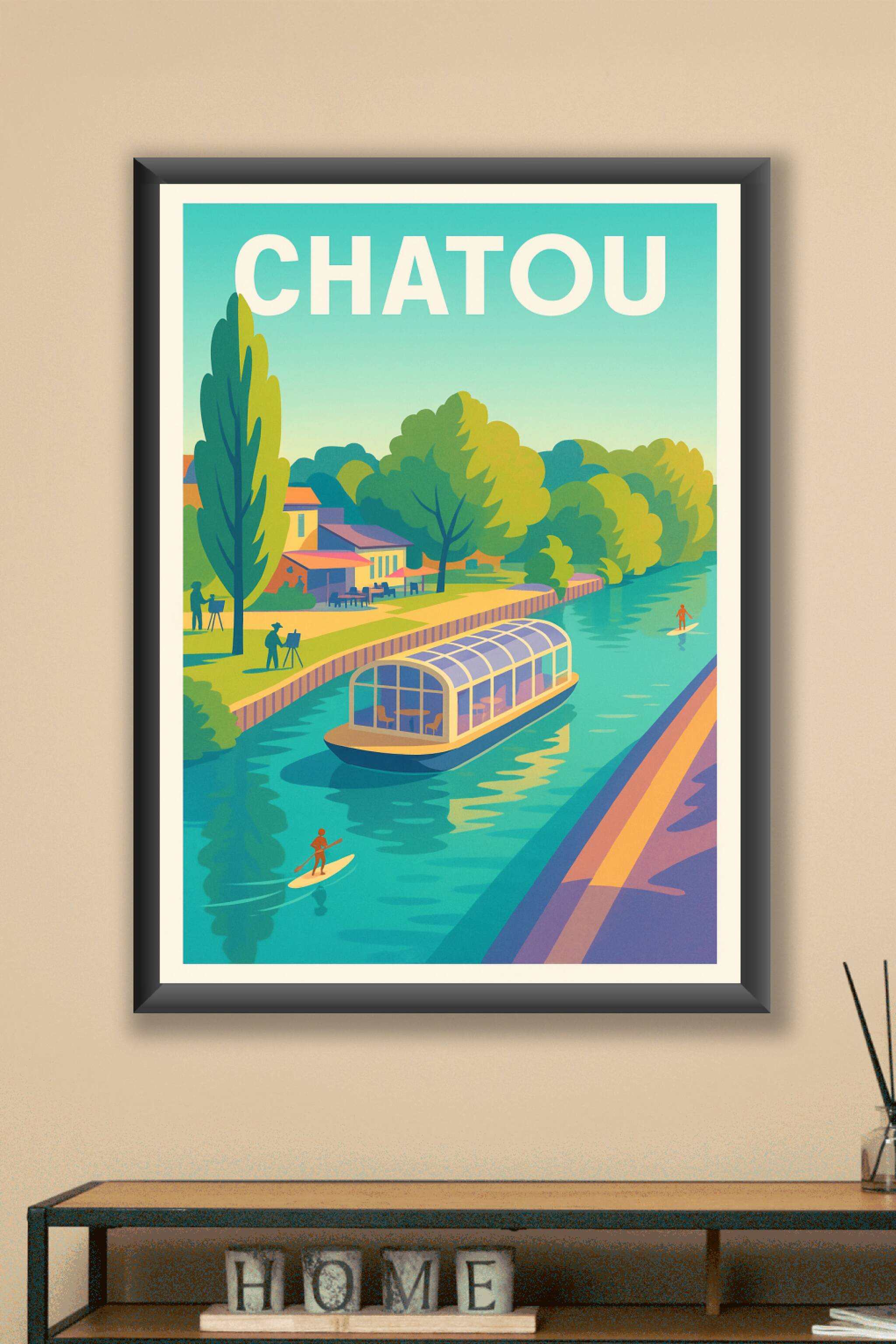 Affiche Chatou — Flânerie en bord de Seine · poster d'art de Chatou