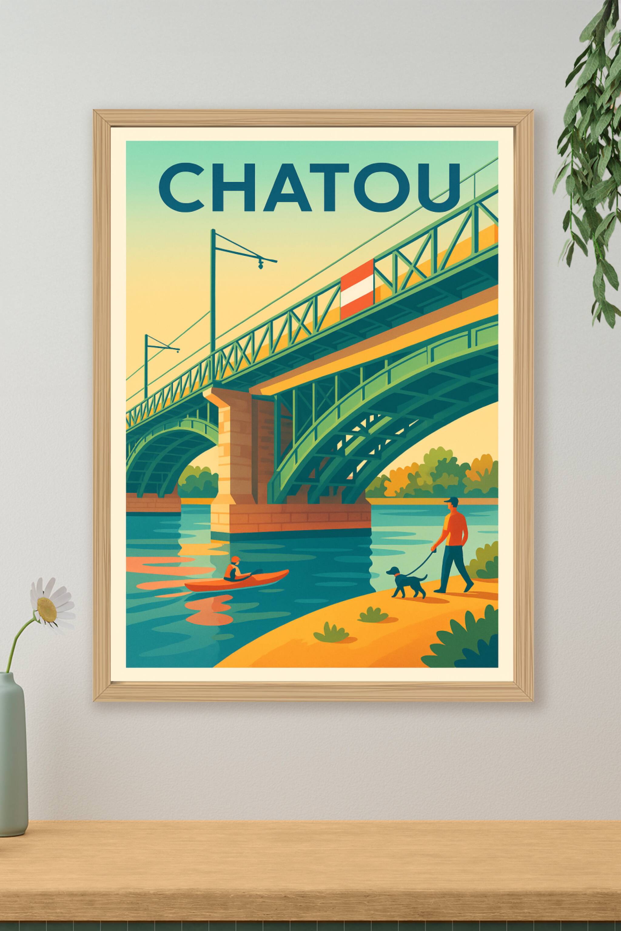Affiche Chatou — Évasion au fil de l'eau · poster d'art de Chatou
