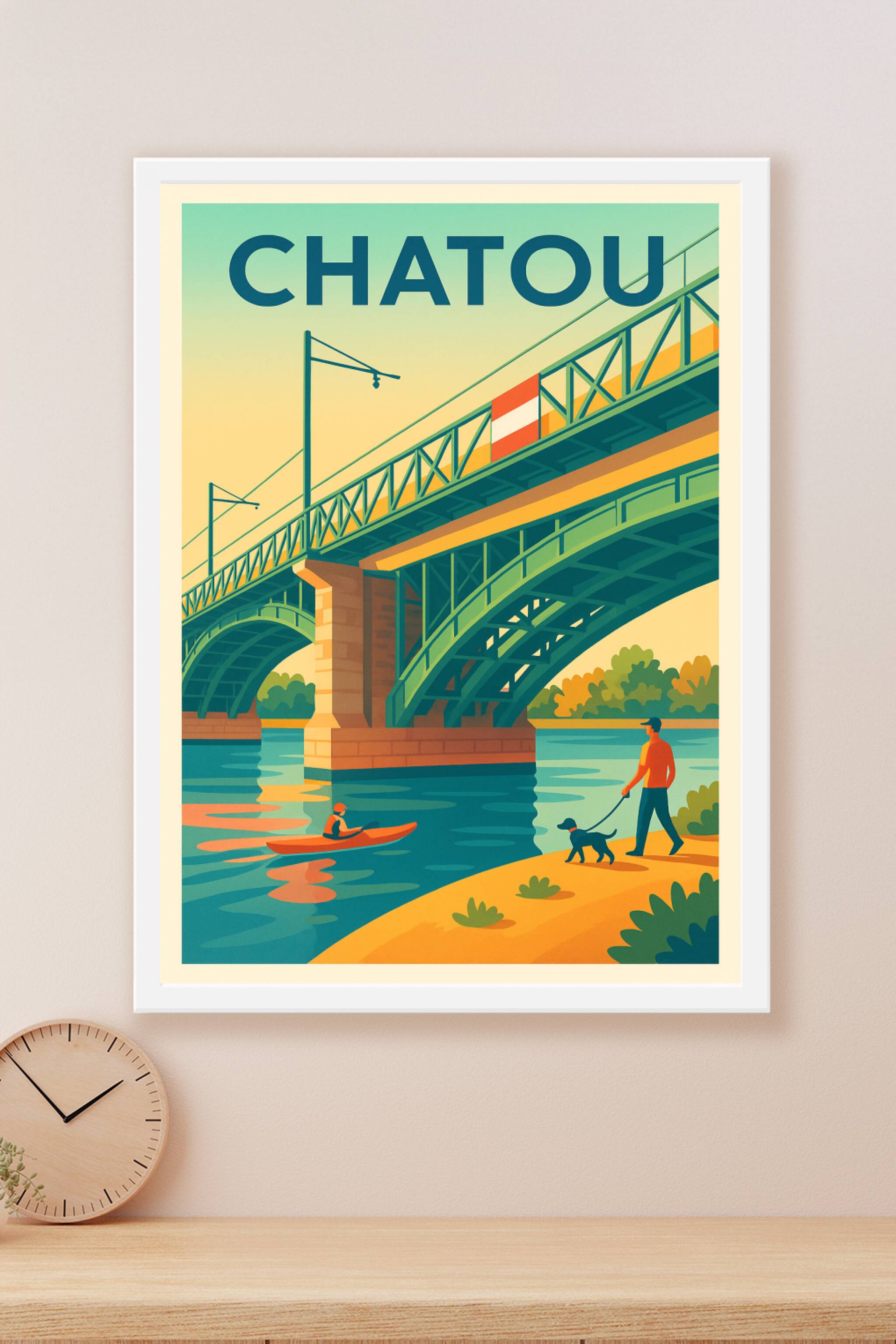 Affiche Chatou — Évasion au fil de l'eau · poster d'art de Chatou