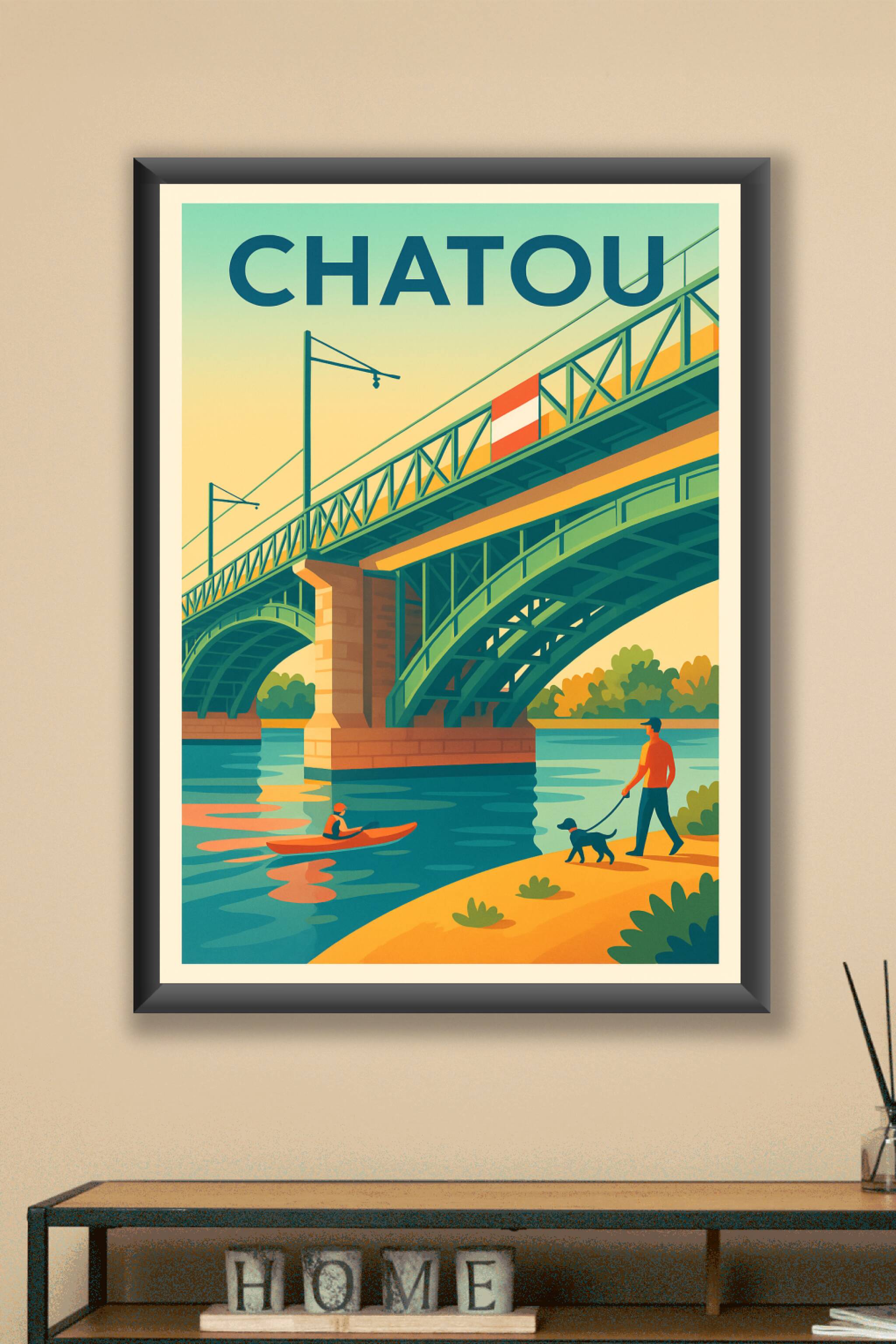 Affiche Chatou — Évasion au fil de l'eau · poster d'art de Chatou