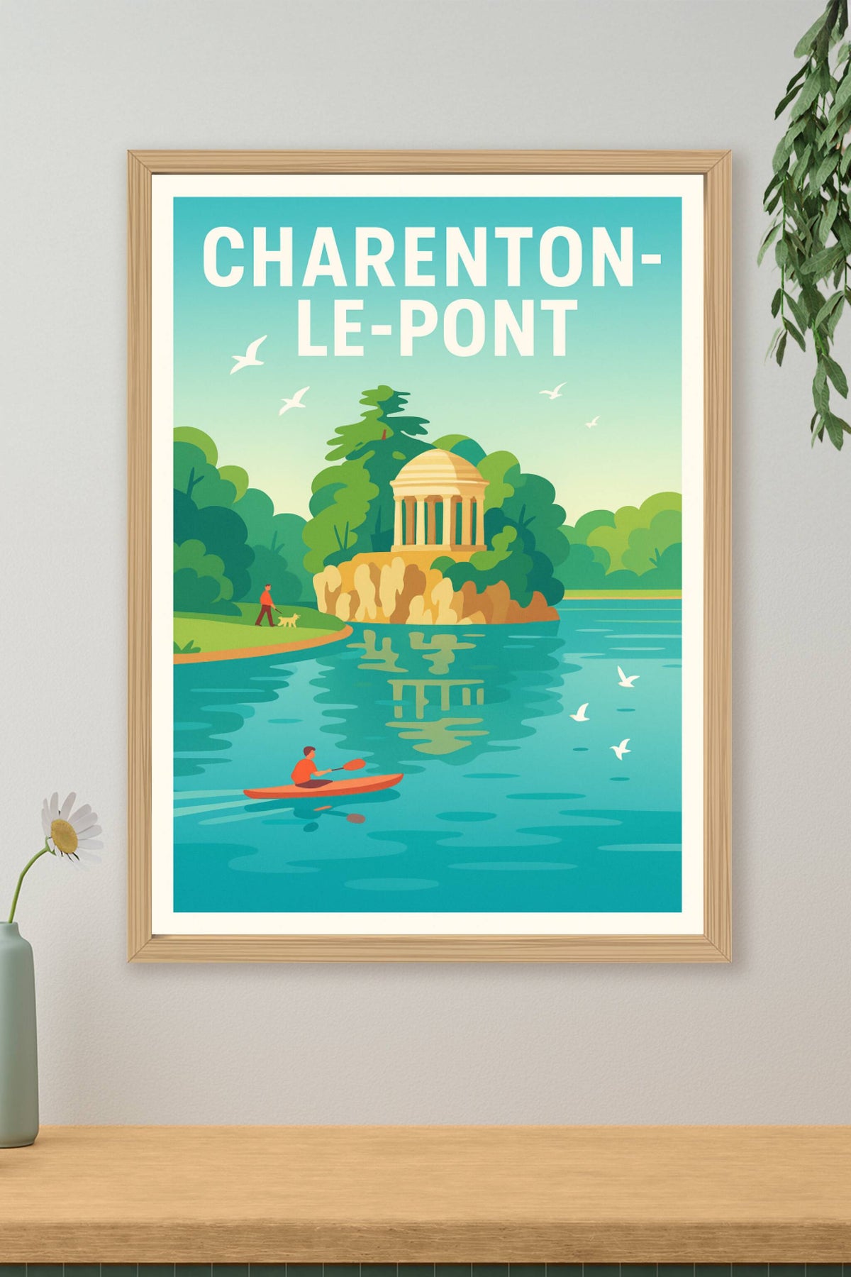 Affiche Charenton-le-Pont — Évasion sur l'eau et nature paisible · poster d'art de Charenton-le-Pont