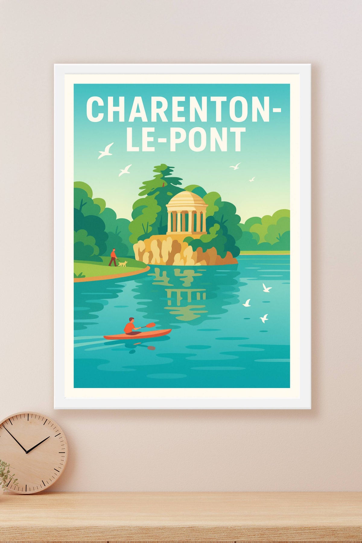 Affiche Charenton-le-Pont — Évasion sur l'eau et nature paisible · poster d'art de Charenton-le-Pont