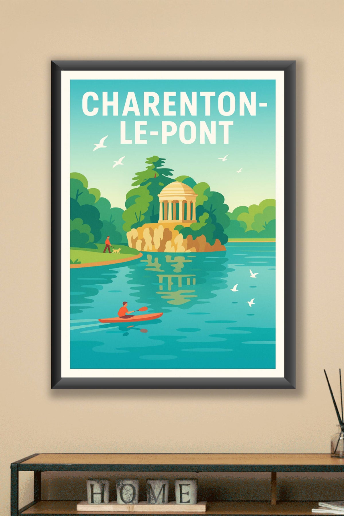 Affiche Charenton-le-Pont — Évasion sur l'eau et nature paisible · poster d'art de Charenton-le-Pont