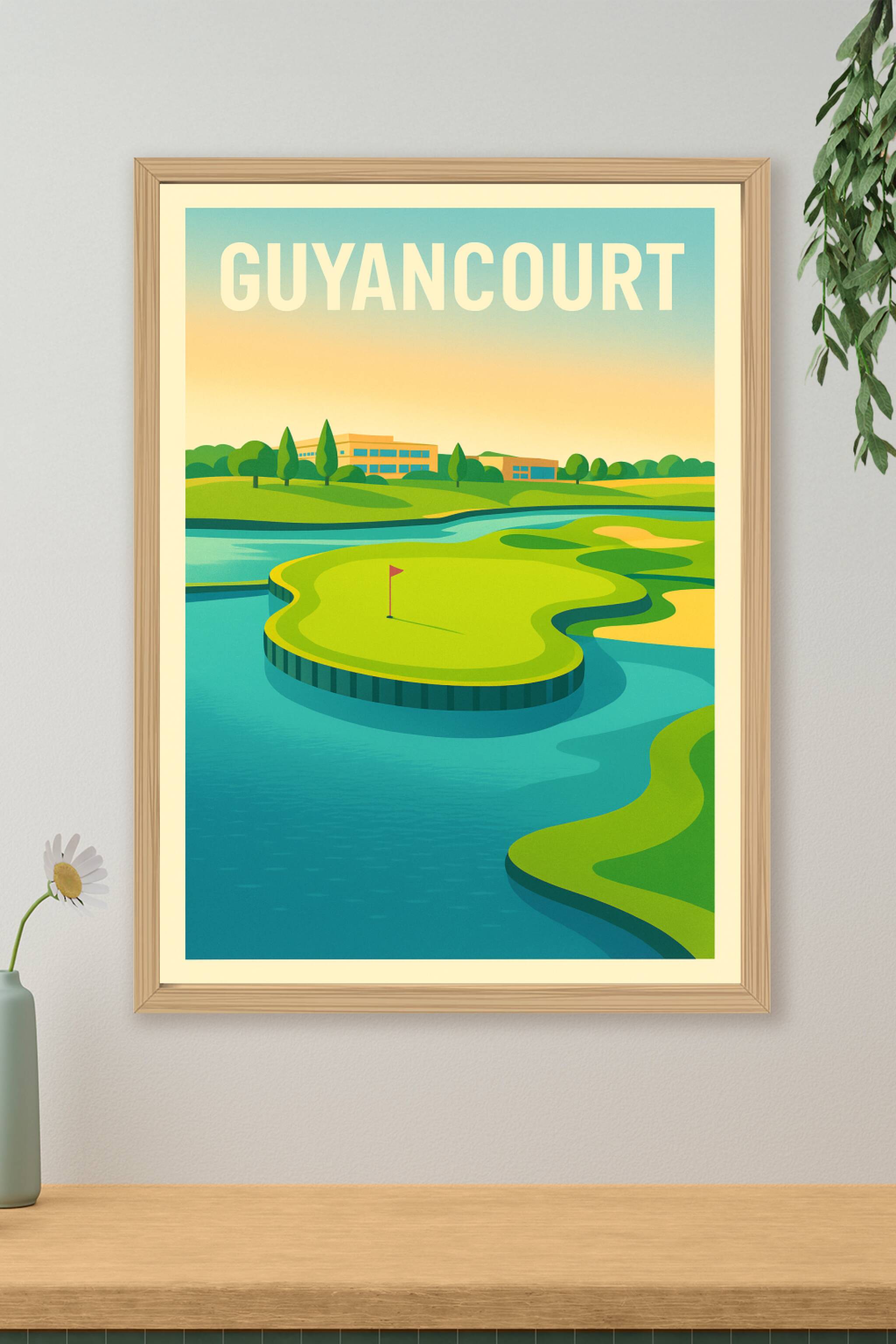 Affiche Guyancourt — Évasion et verdure au cœur du golf · poster d'art de Guyancourt